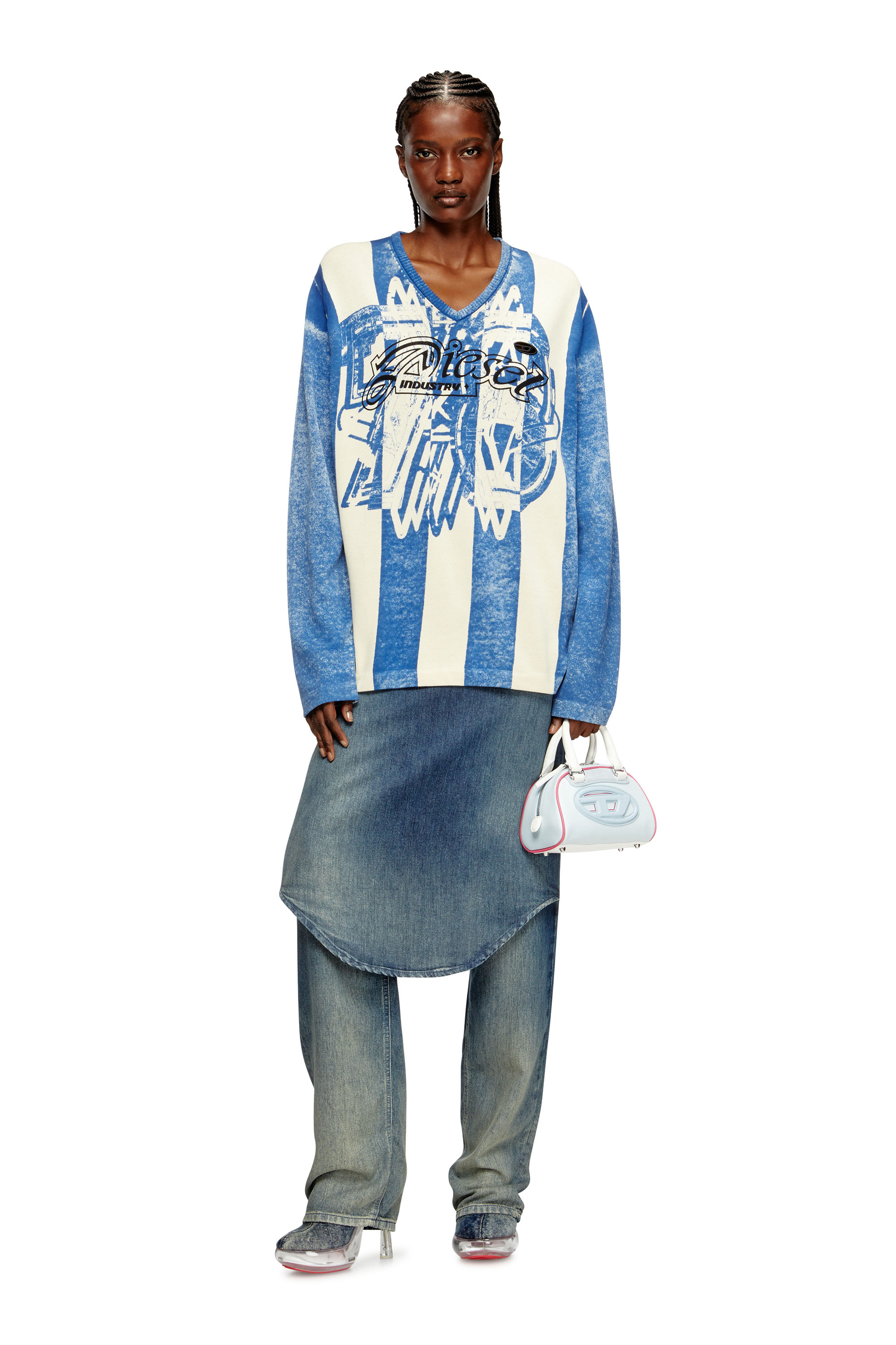 Diesel - K-OLIBA-V, Pull à rayures, imprimé à l'intérieur Mixte in Polychrome - 4