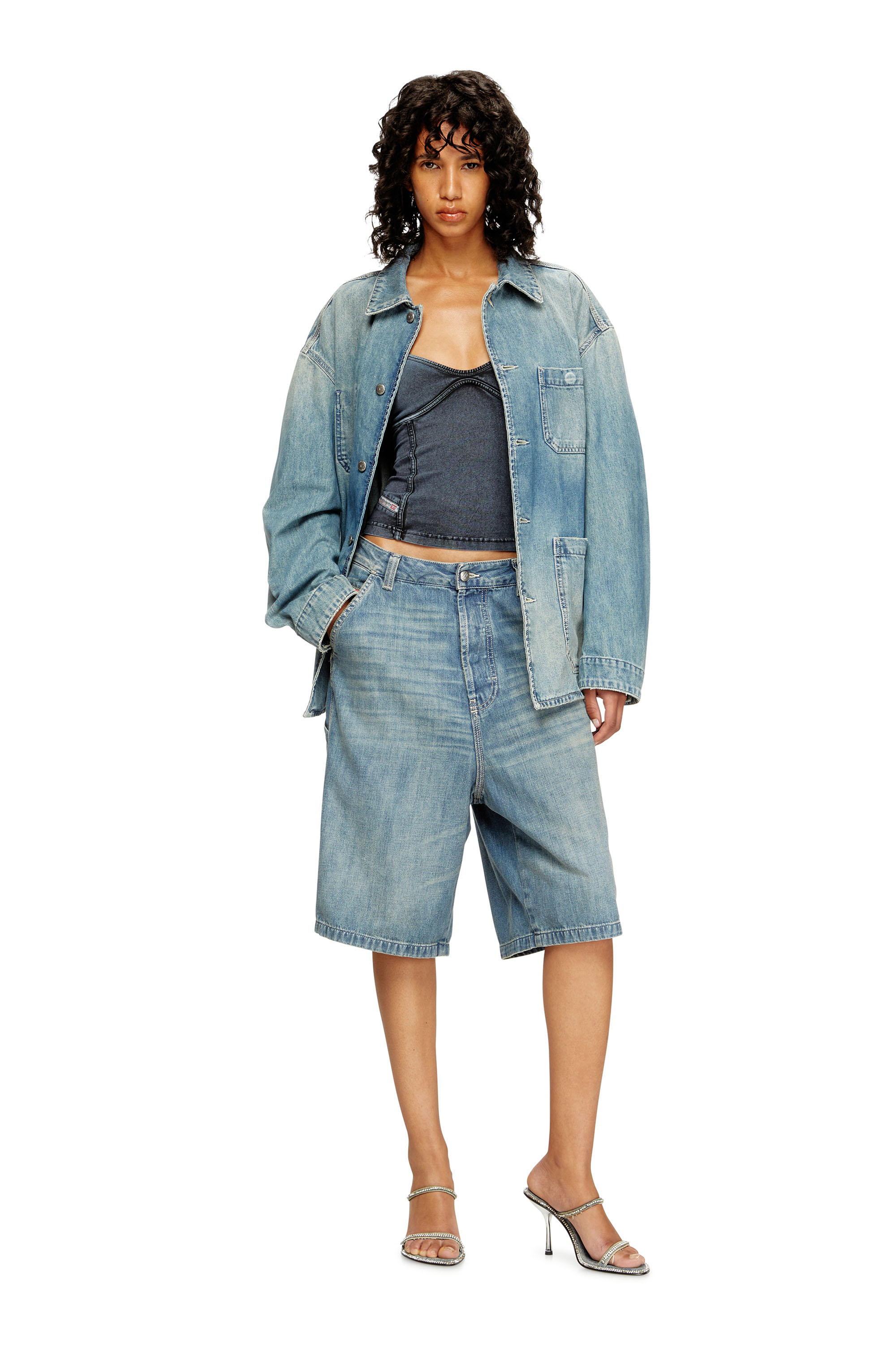 Diesel - D-STACK-U, Veste en denim de style utilitaire Mixte in Bleu - 7