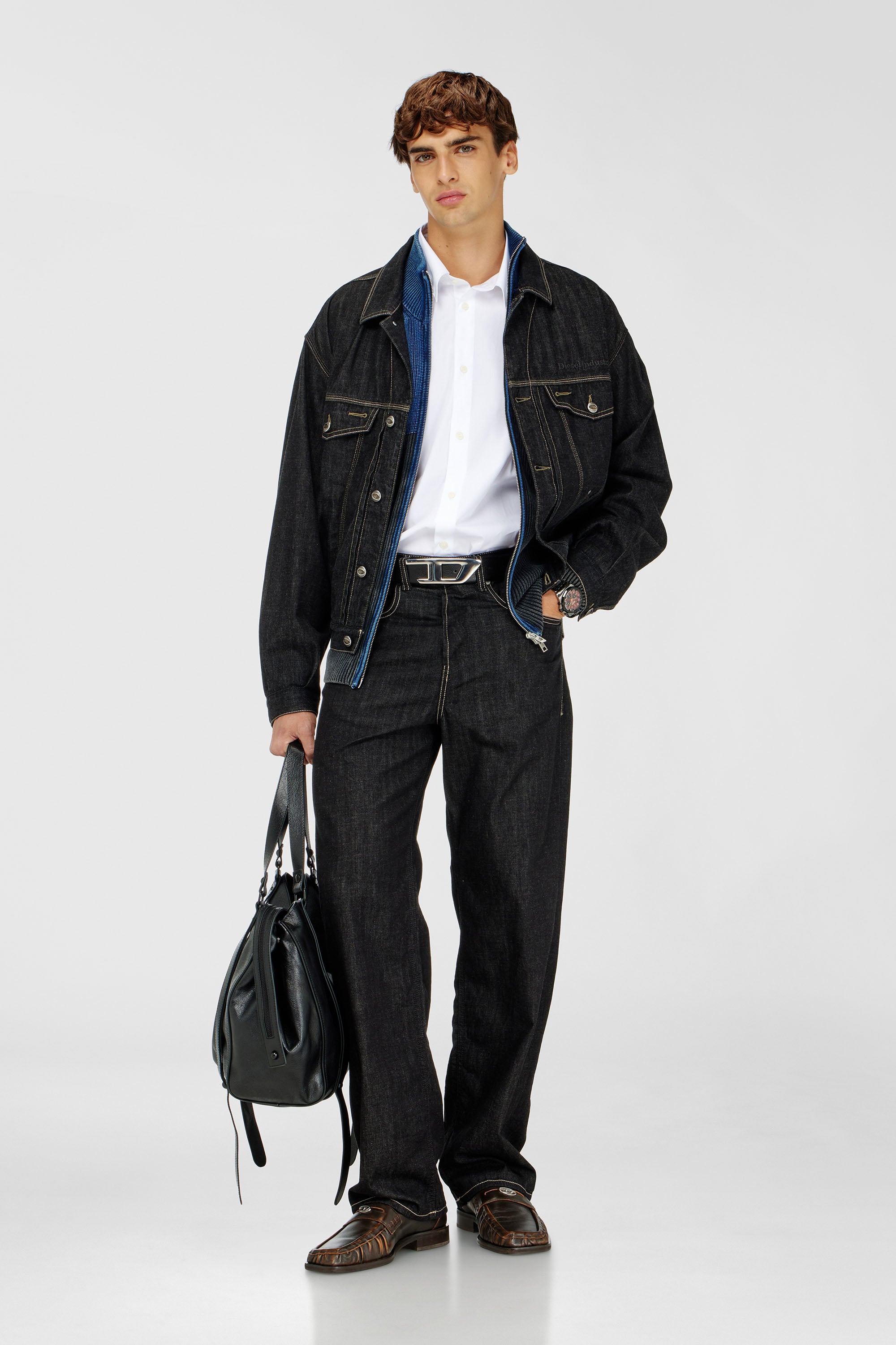 Diesel - Relaxed Jeans 2001 D-Macro 09R42 Homme, Noir/Gris fonc&eacute; - Image 1