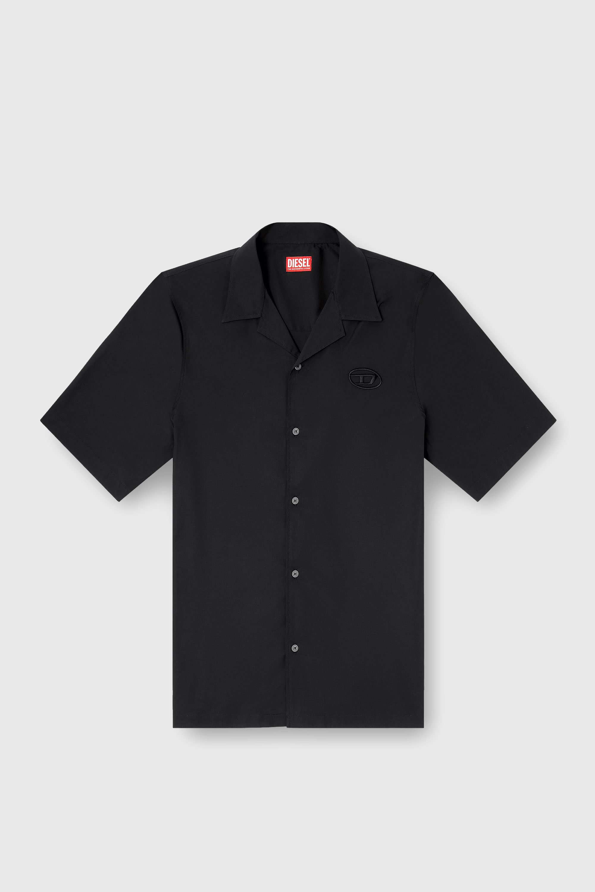 Diesel - S-MAC-GSBH, Chemise en popeline stretch avec broderie Oval D Homme in Noir - 2