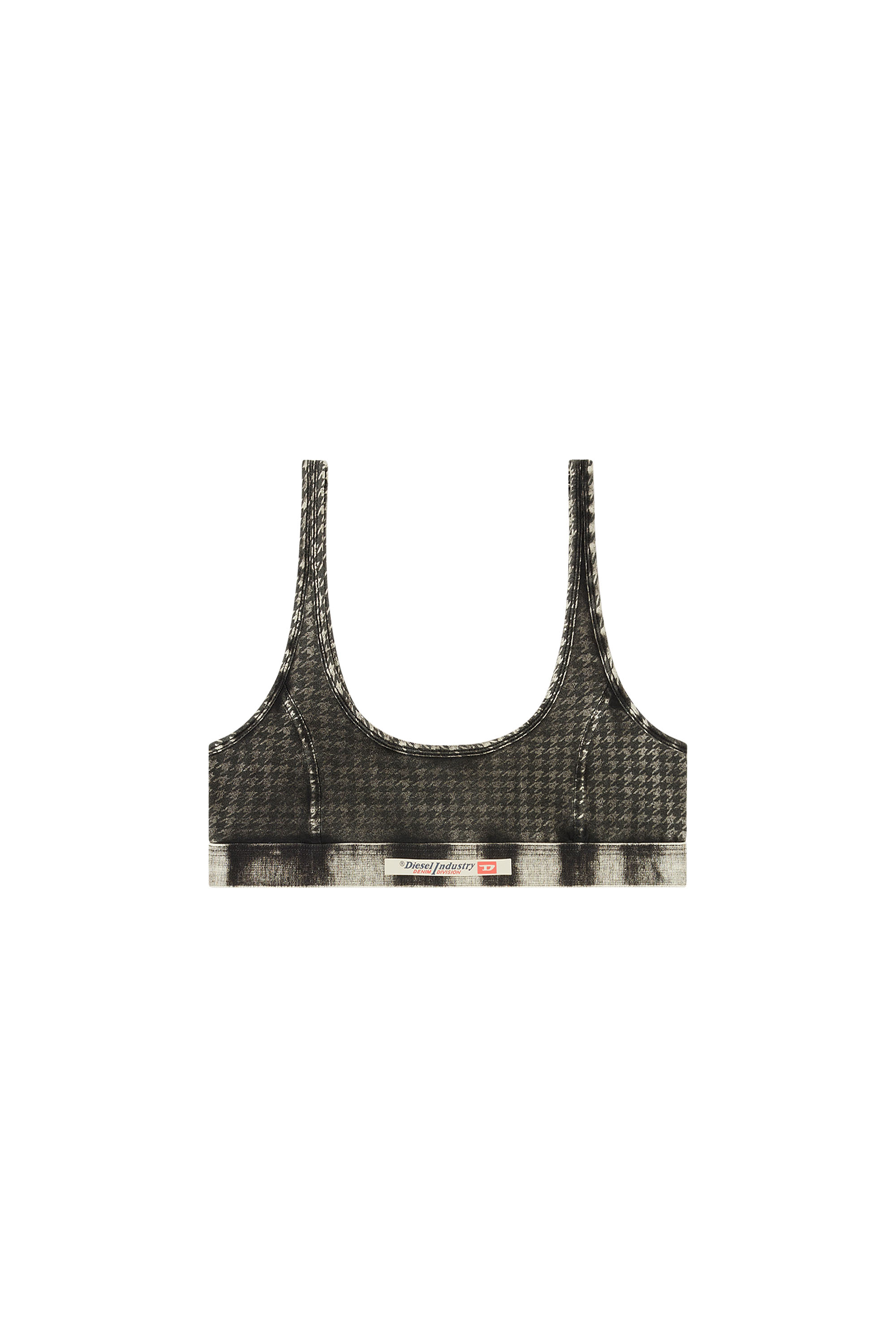 Diesel - ARIEL-DNM, Bralette en coton avec imprimé intégral Femme in Gris - 3