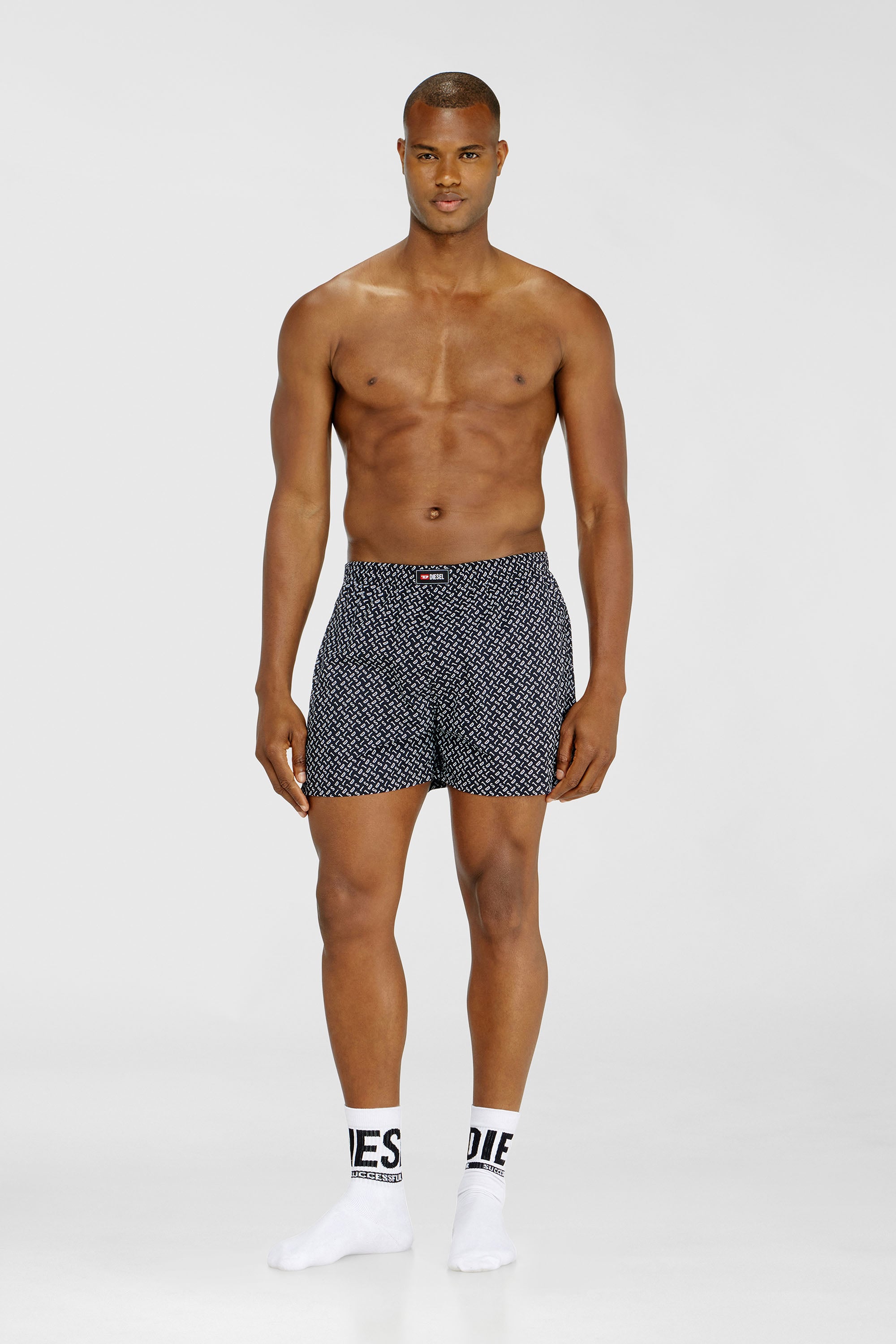 Diesel - RYAN-D-CORE-3PACK, Lot de trois boxers en coton unis et imprim&eacute; all-over DSL Homme in Bleu - 2