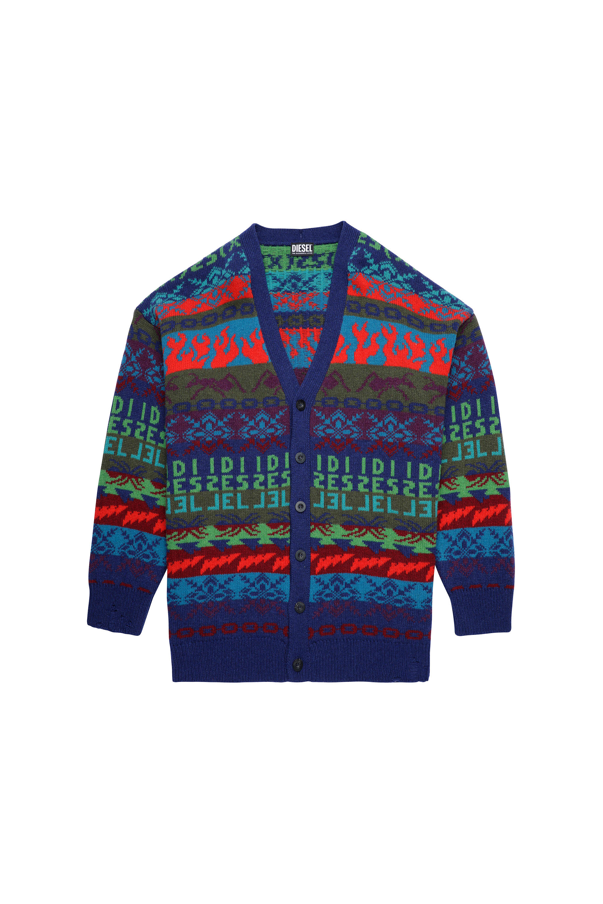 K-HENDERSON, Vert/Bleu - Pull Maille