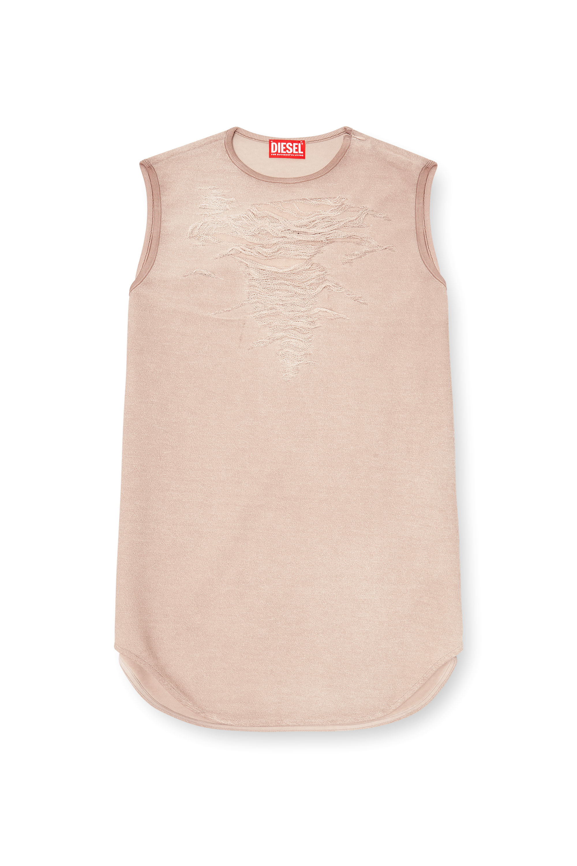 Diesel - D-YASY-S1, Robe courte en tissu molletonn&eacute; d&eacute;vor&eacute; Femme in Rose - 2
