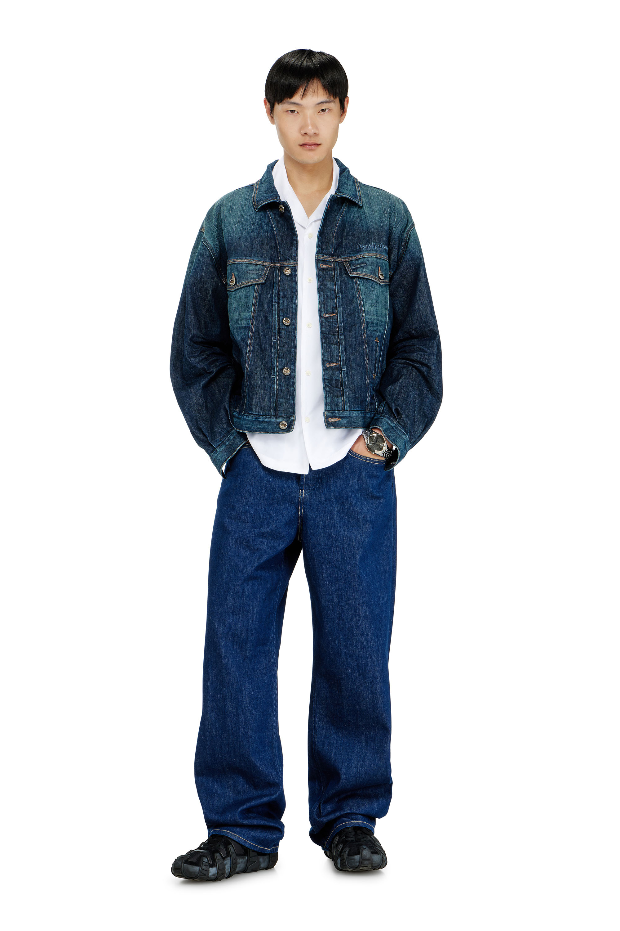 Diesel - S-MAC-GSBH, Chemise en popeline stretch avec broderie Oval D Homme in Blanc - 2