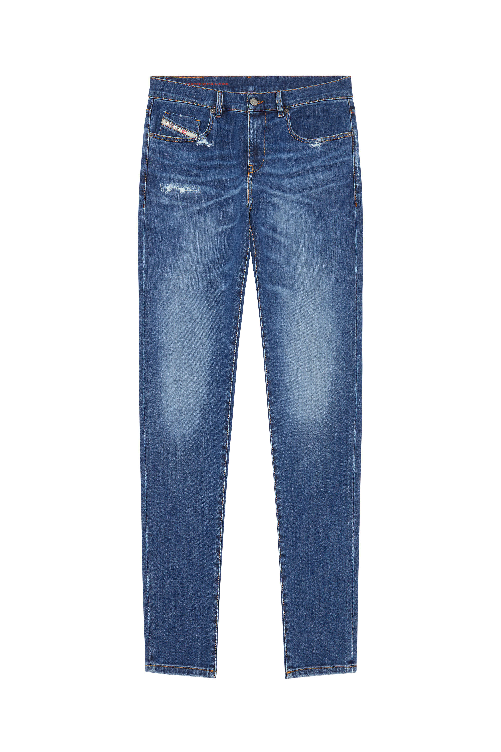 Diesel - 2019 D-STRUKT 09E07 Slim Jeans, Bleu moyen - Image 1