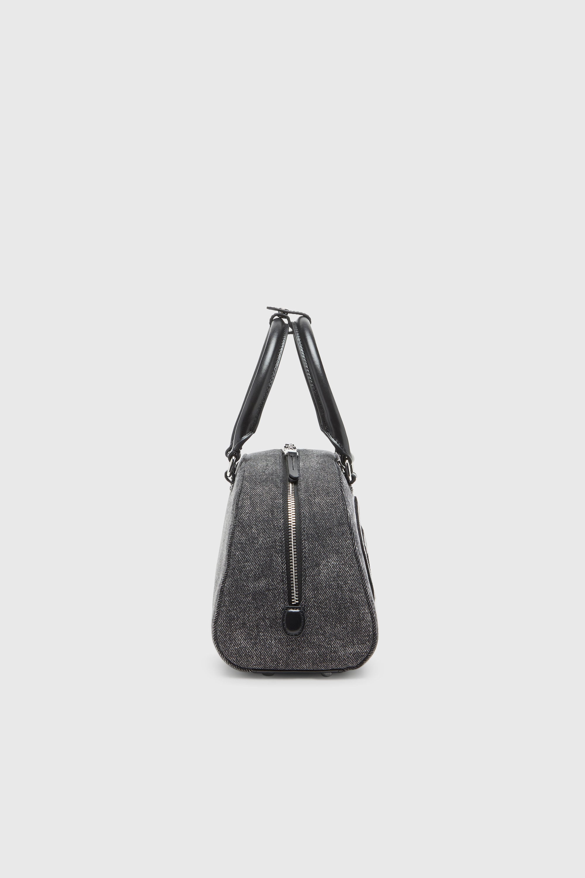 Diesel - 1DR DOME TOP HANDLE, Woman's 1DR Dome-Bowling bag in washed denim in Grey - 4