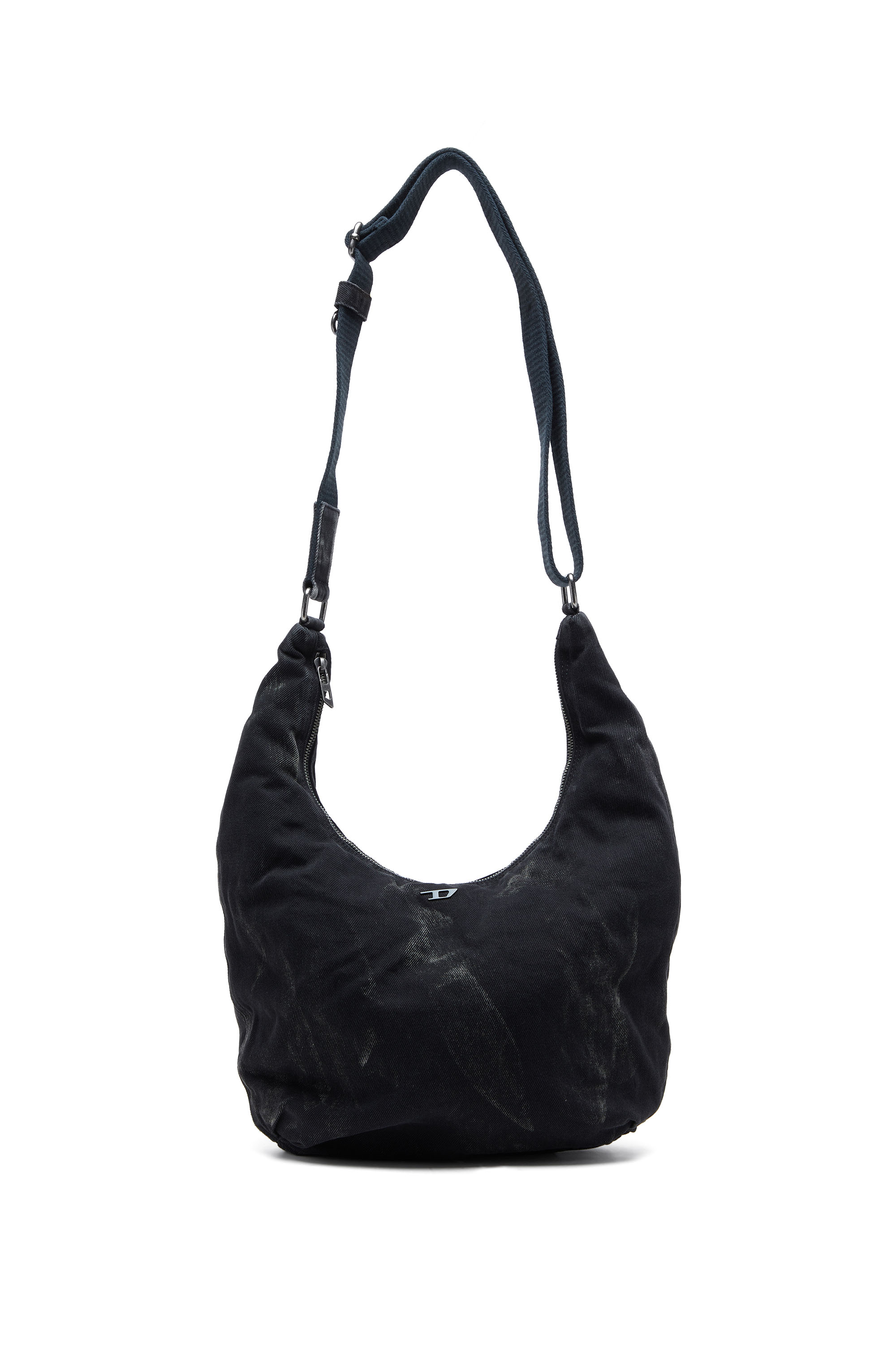 Diesel - RAVE HOBO X, Rave - Sac hobo en denim avec fermeture éclair Mixte in Noir - 1