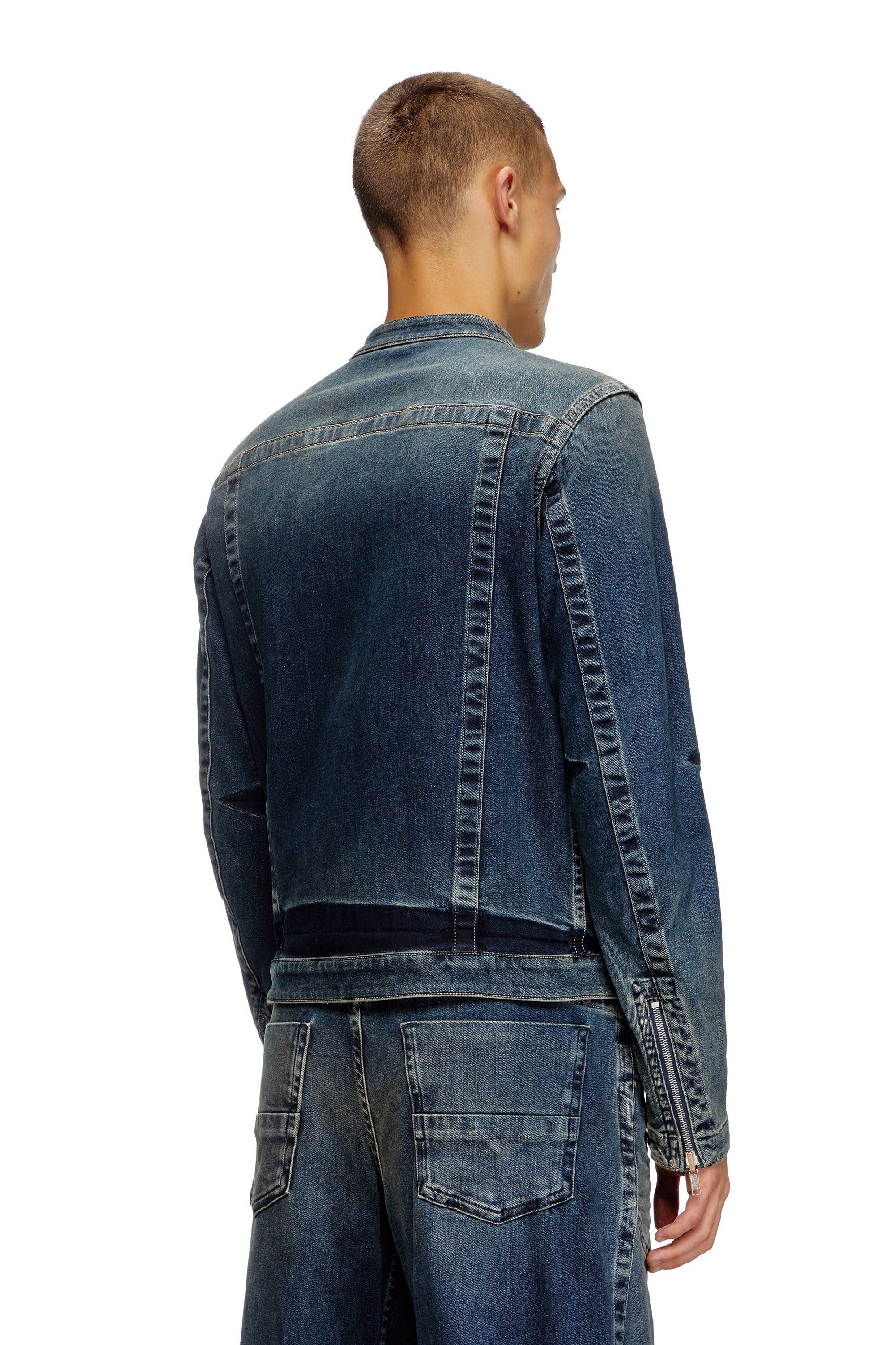 Diesel - D-GLORY-RE, Veste biker en denim Rehab Homme in Bleu - 5