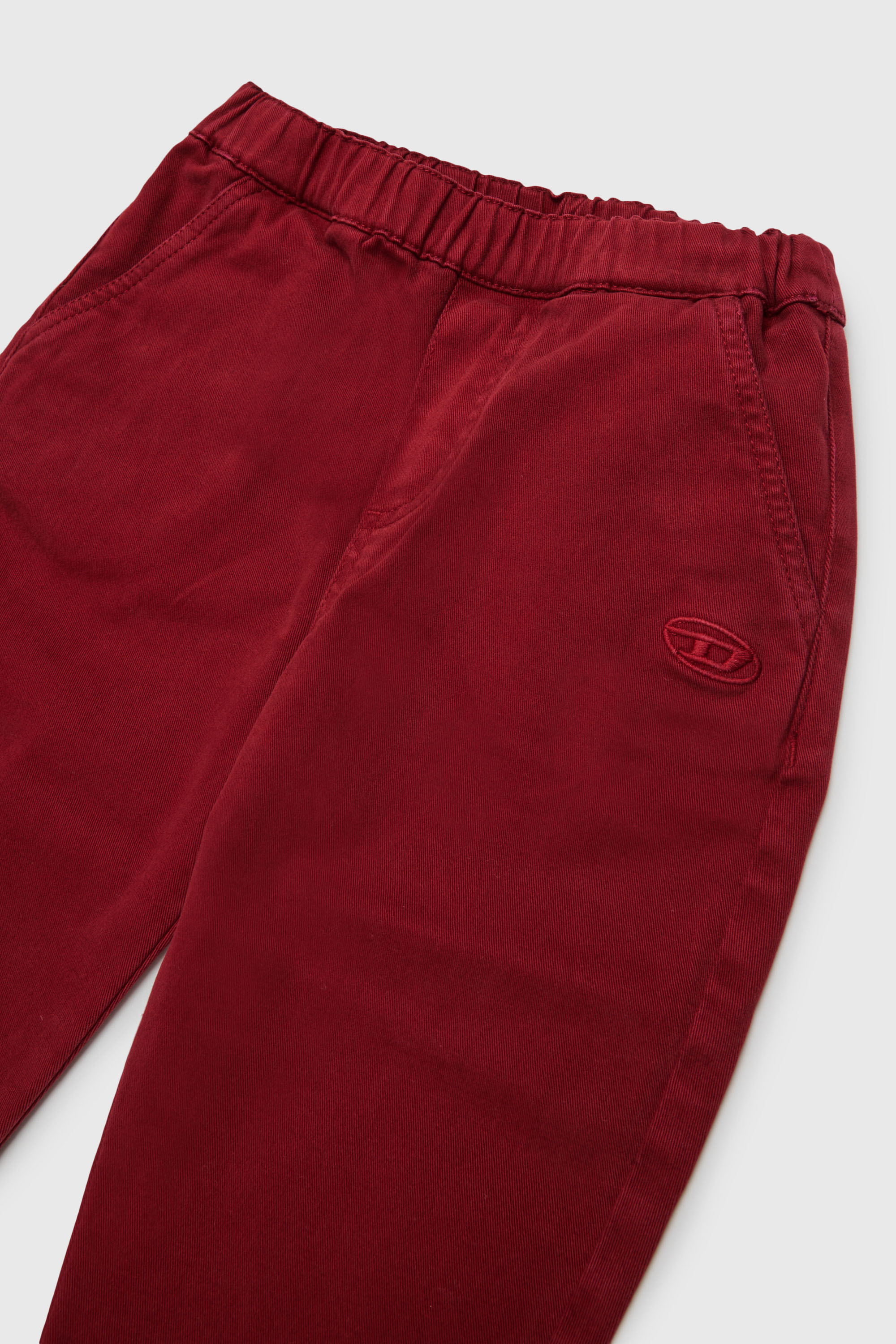 Diesel - PBADIB, Pantalon en coton avec broderie Oval D Femme in Rouge - 3