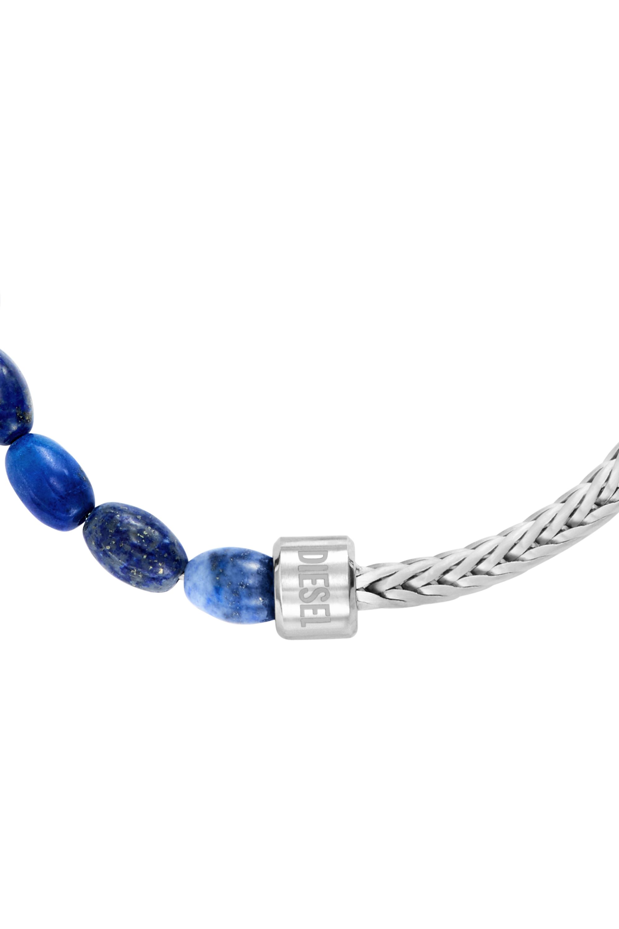 Diesel - DX1713040, Bracelet en perles de lapis-lazuli Mixte in Gris argent&eacute; - 3