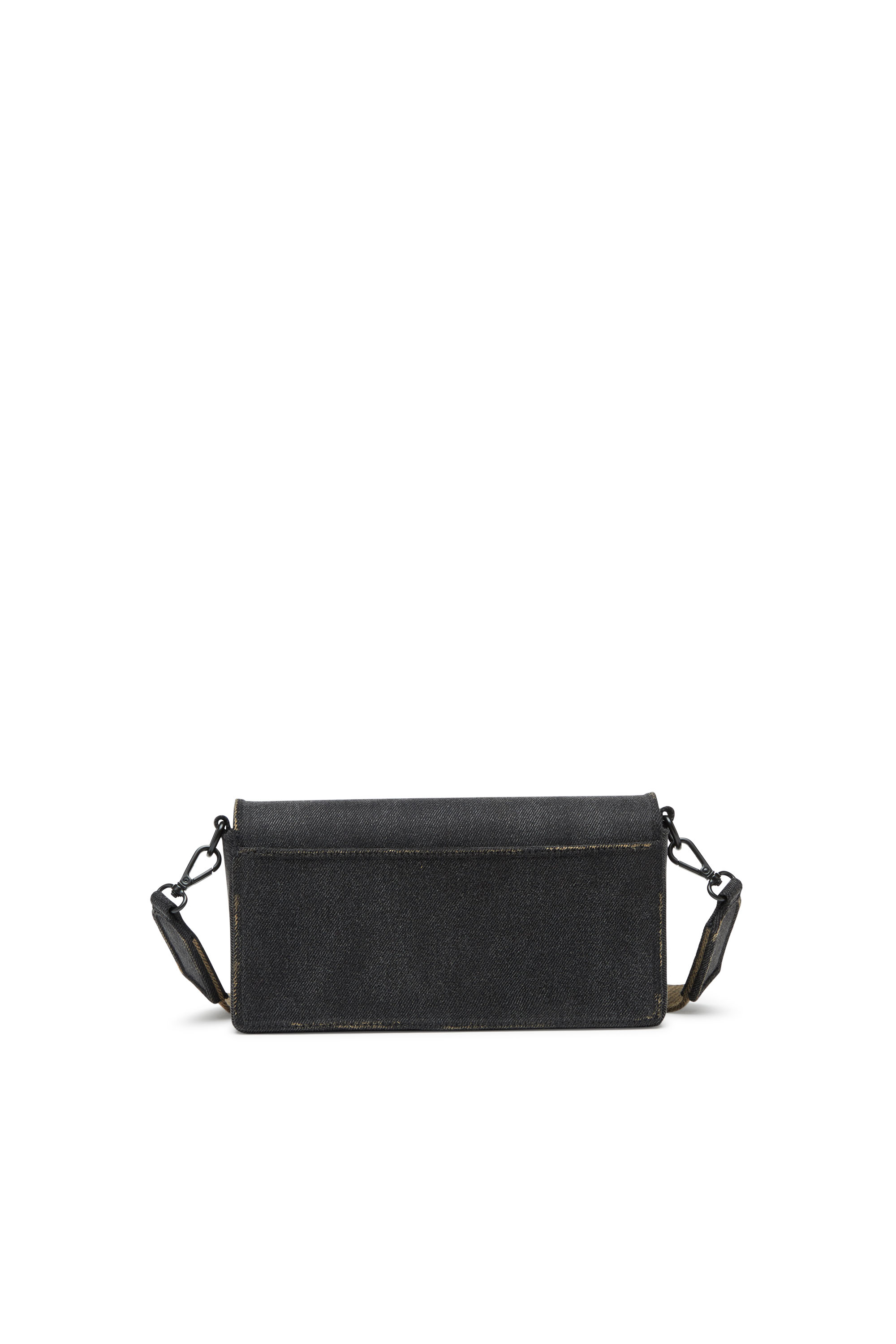 Diesel - BISCOTTO SHOULDER BAG M, Biscotto M-Sac à bandoulière rectangulaire en denim délavé Homme in Noir - 2