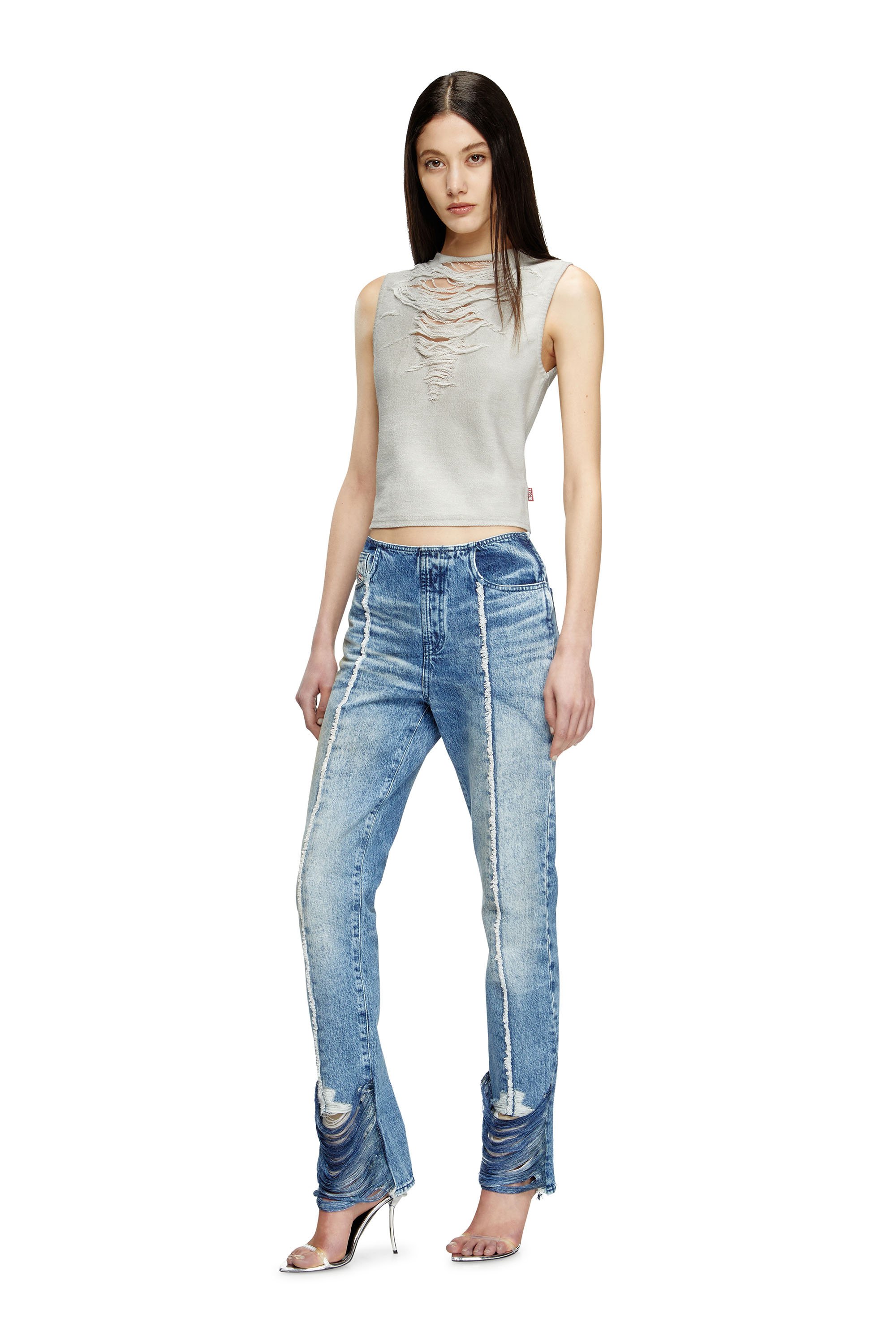 Diesel - Bootcut Jeans D-Ginna 0CMBM Femme, Bleu moyen - Image 1