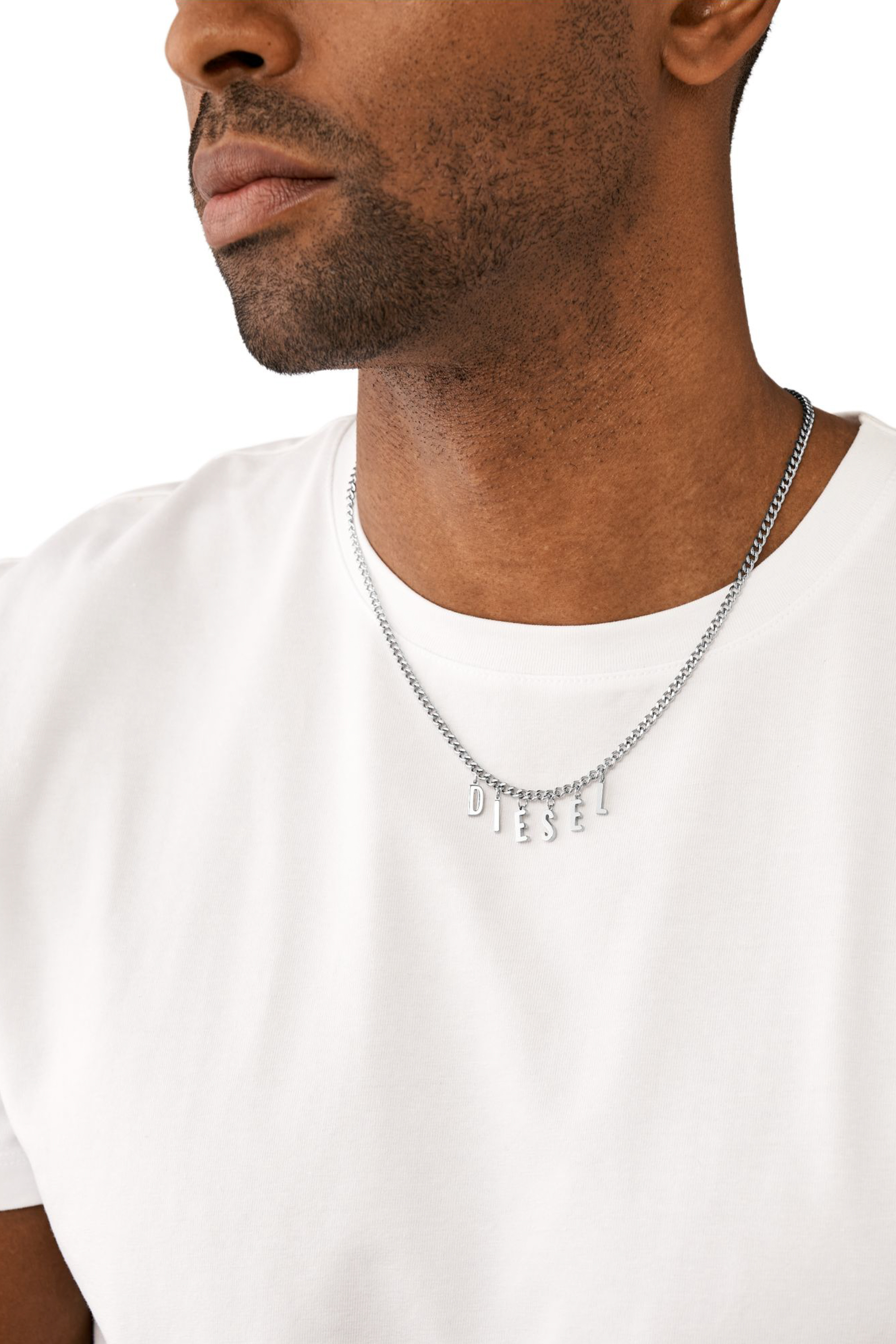 Diesel - DX1494, Unisex Stainless steel chain necklace in Silver - Image 3