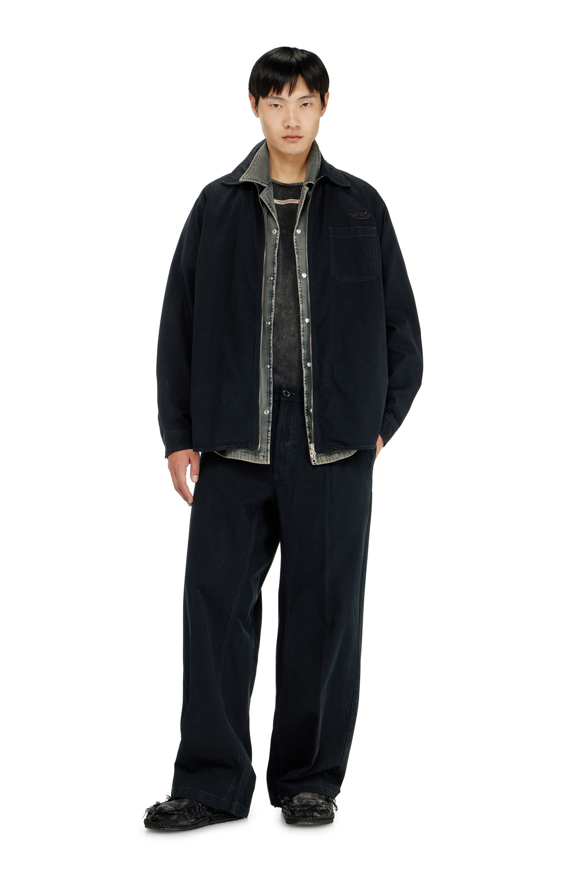 Diesel - S-ALIAS-ZIP, Chemise en ripstop avec fermeture zipp&eacute;e Homme in ToBeDefined - 2