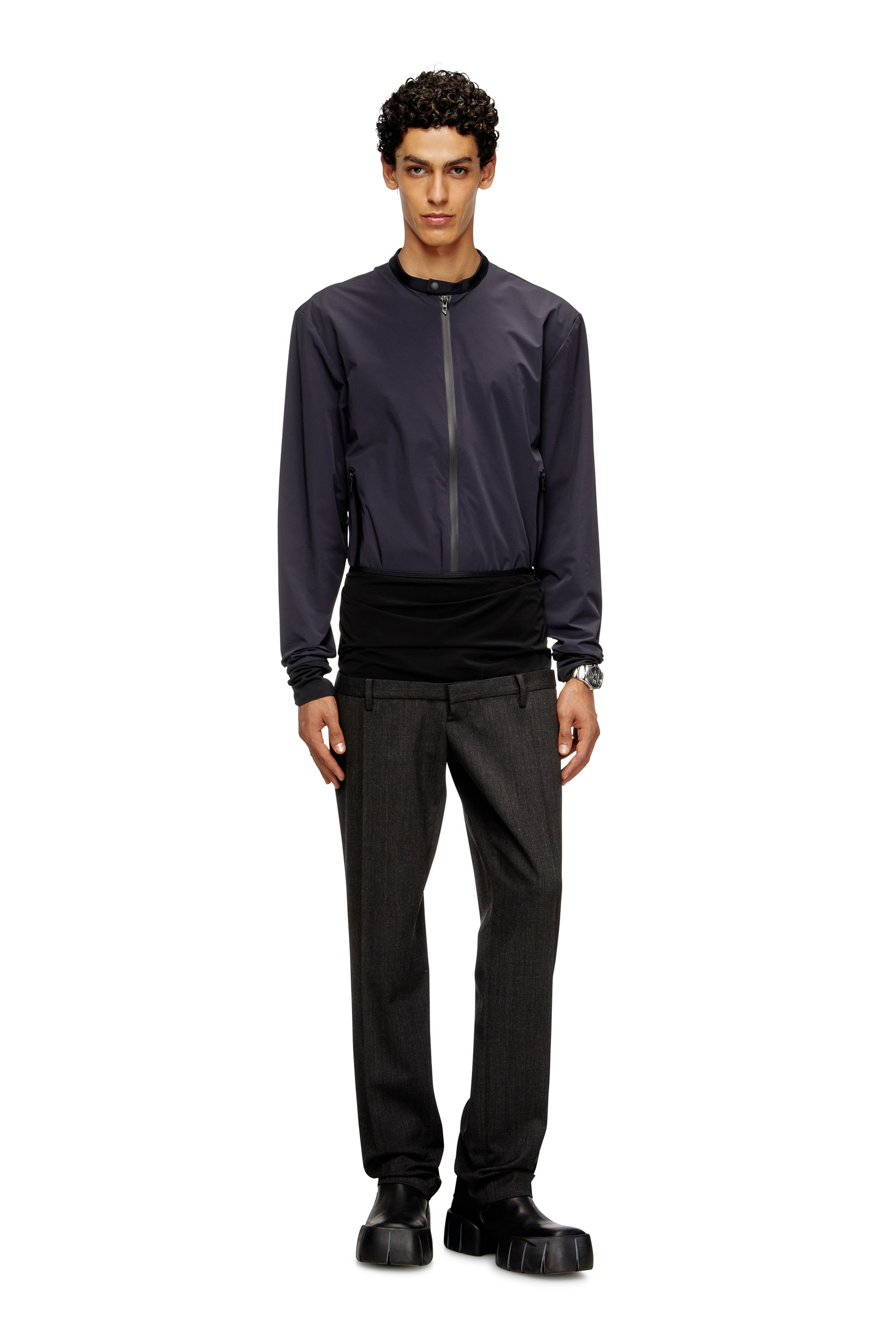 Diesel - J-DOMNALL-NY, Veste en nylon bi-stretch Homme in Bleu - 2