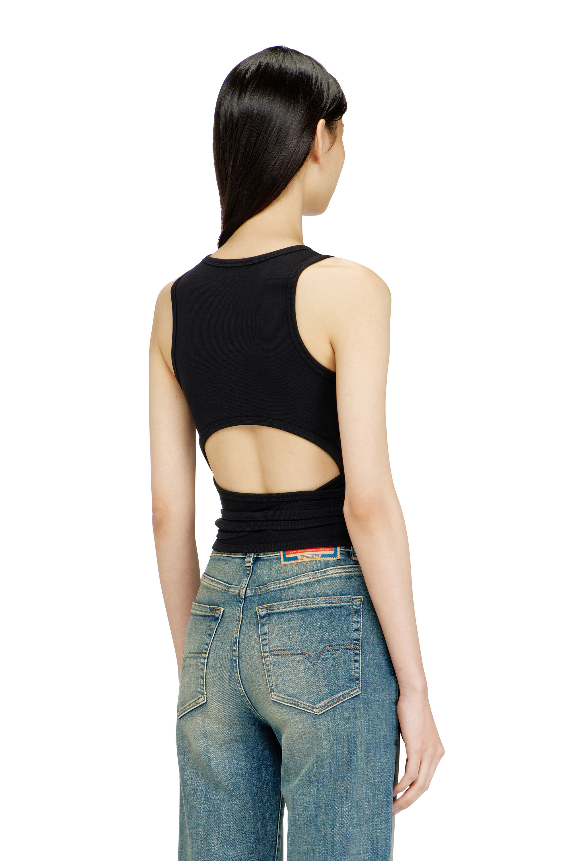 Diesel - T-ANKY-TAIL-S1, Crop top &agrave; design crois&eacute; Femme in ToBeDefined - 3
