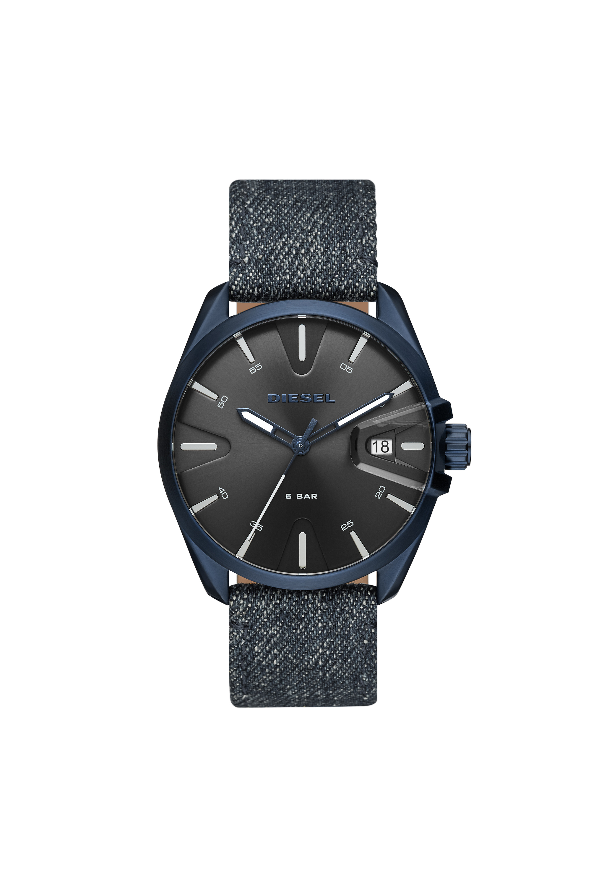 Diesel - DZ1932, Montre MS9 en denim à trois aiguilles Homme in Bleu - 1