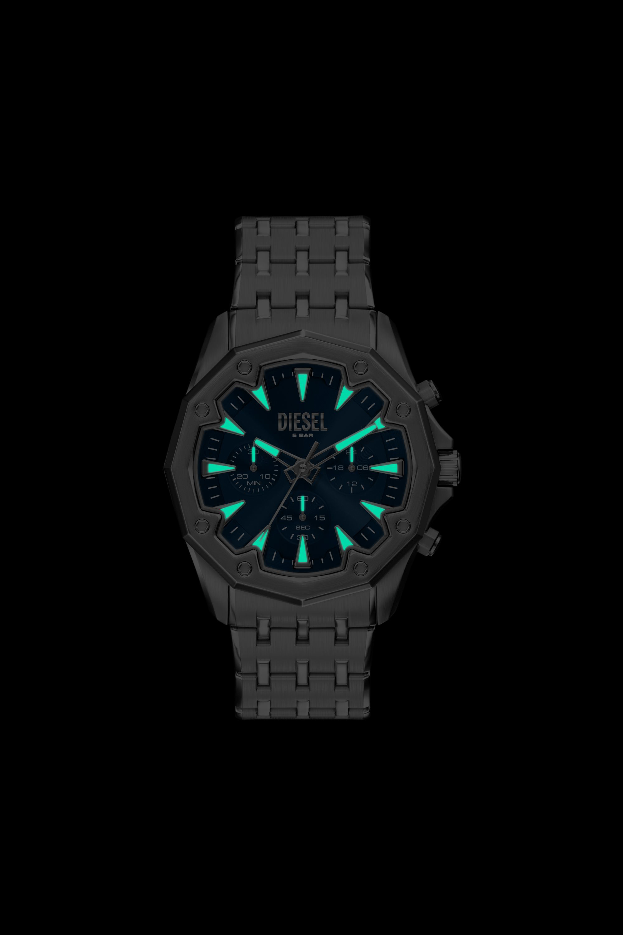 Diesel - DZ4706 WATCH, Montre Stinger en acier inoxydable Homme in Gris argent&eacute; - 6