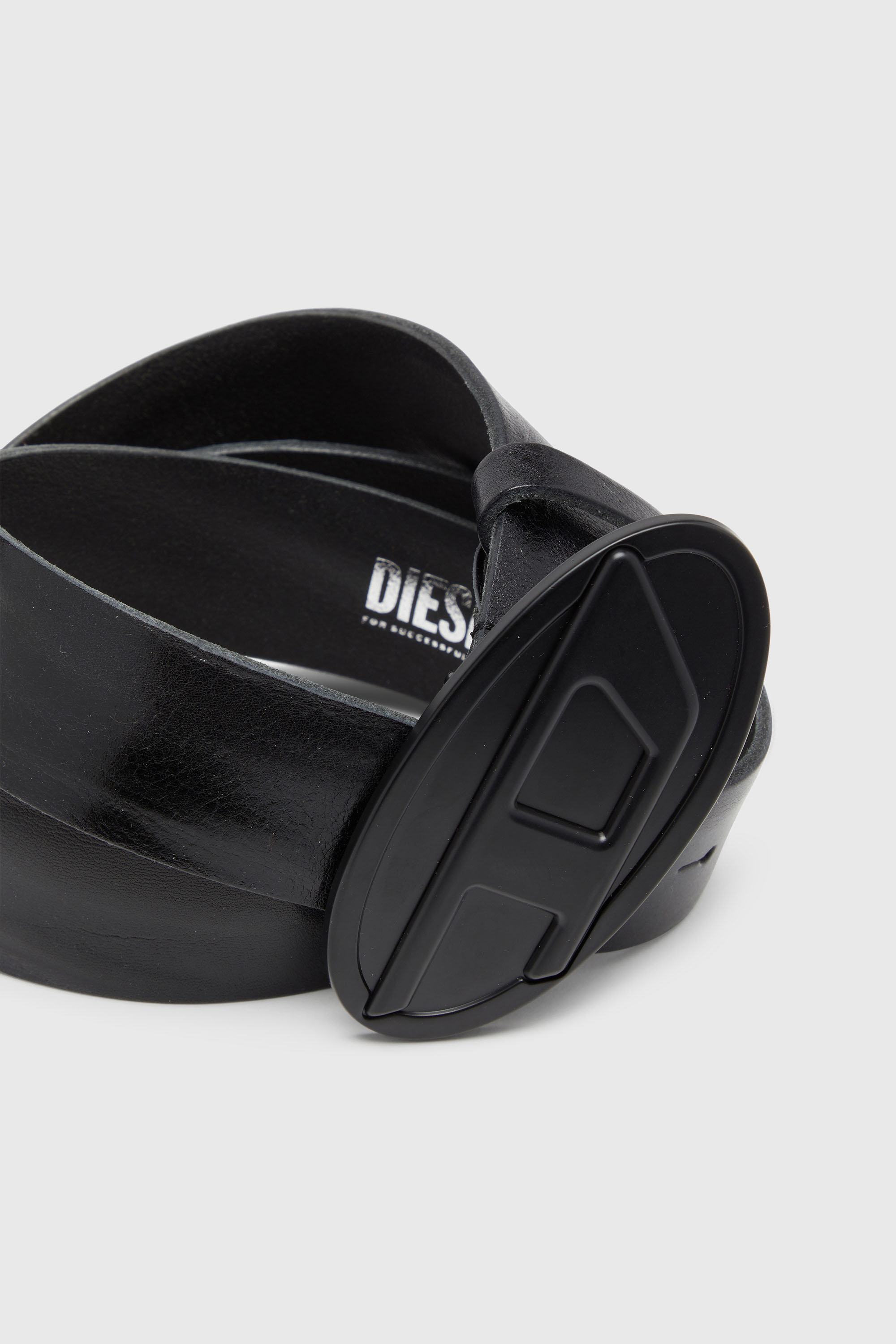 Diesel - B-1DR 2.0, Ceinture de 4 cm en cuir cir&eacute; Homme in Noir - 3