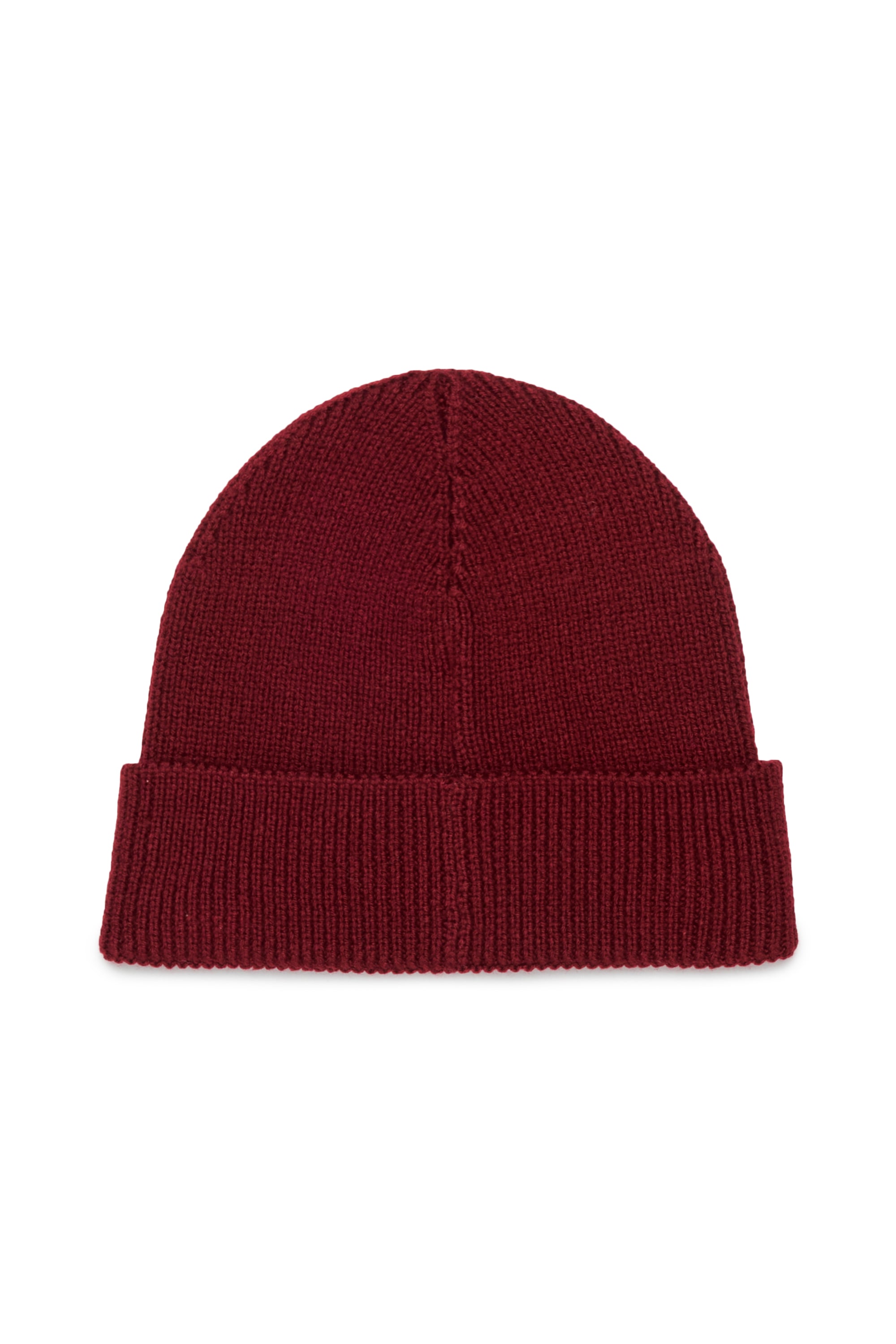 Diesel - FLOT, Bonnet en laine m&eacute;lang&eacute;e avec patch logo D Mixte in Rouge - 2