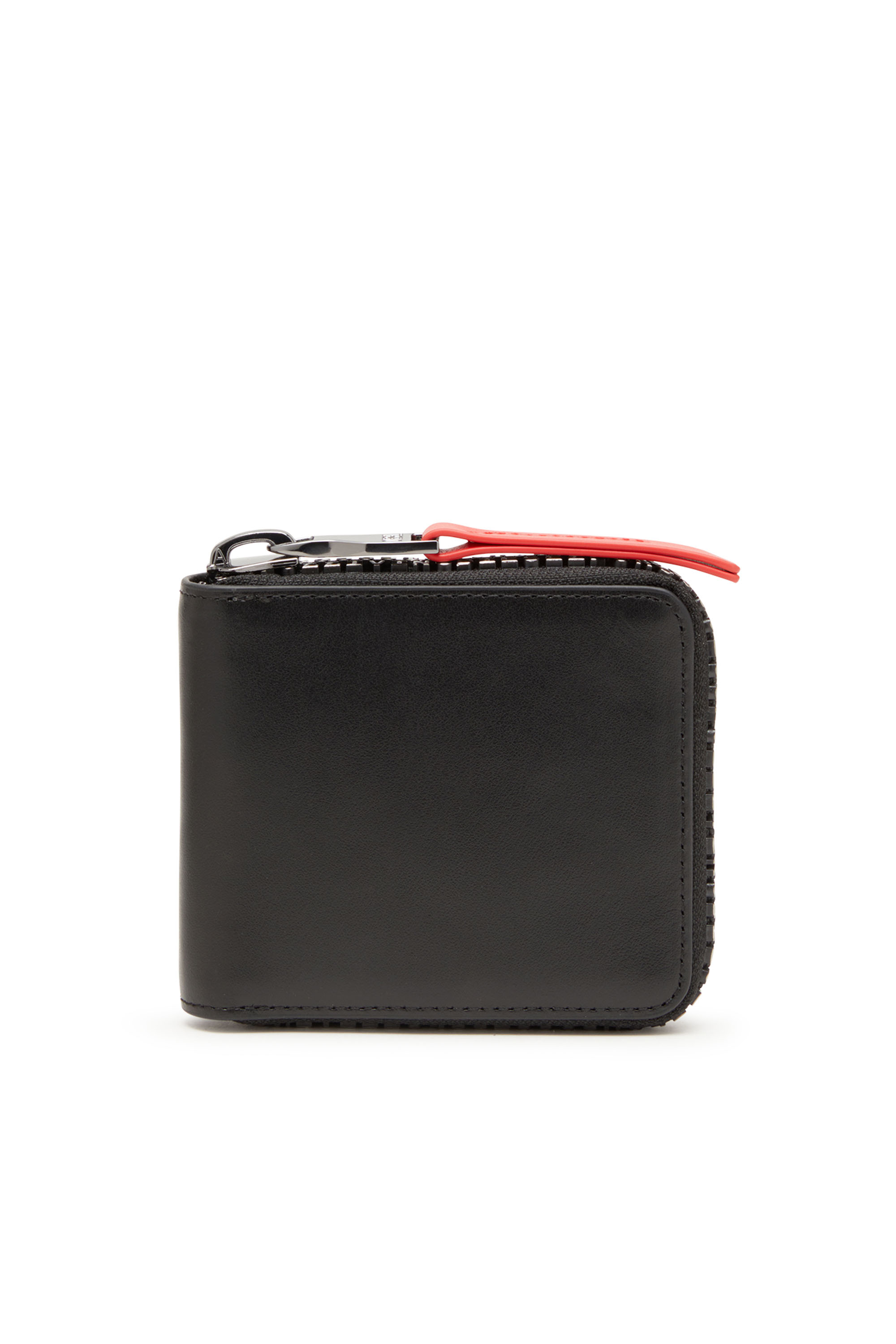 Diesel - ZIP-D BI-FOLD COIN ZIP XS, Homme Portefeuille zippé en cuir avec zip à logo in Noir - Image 2