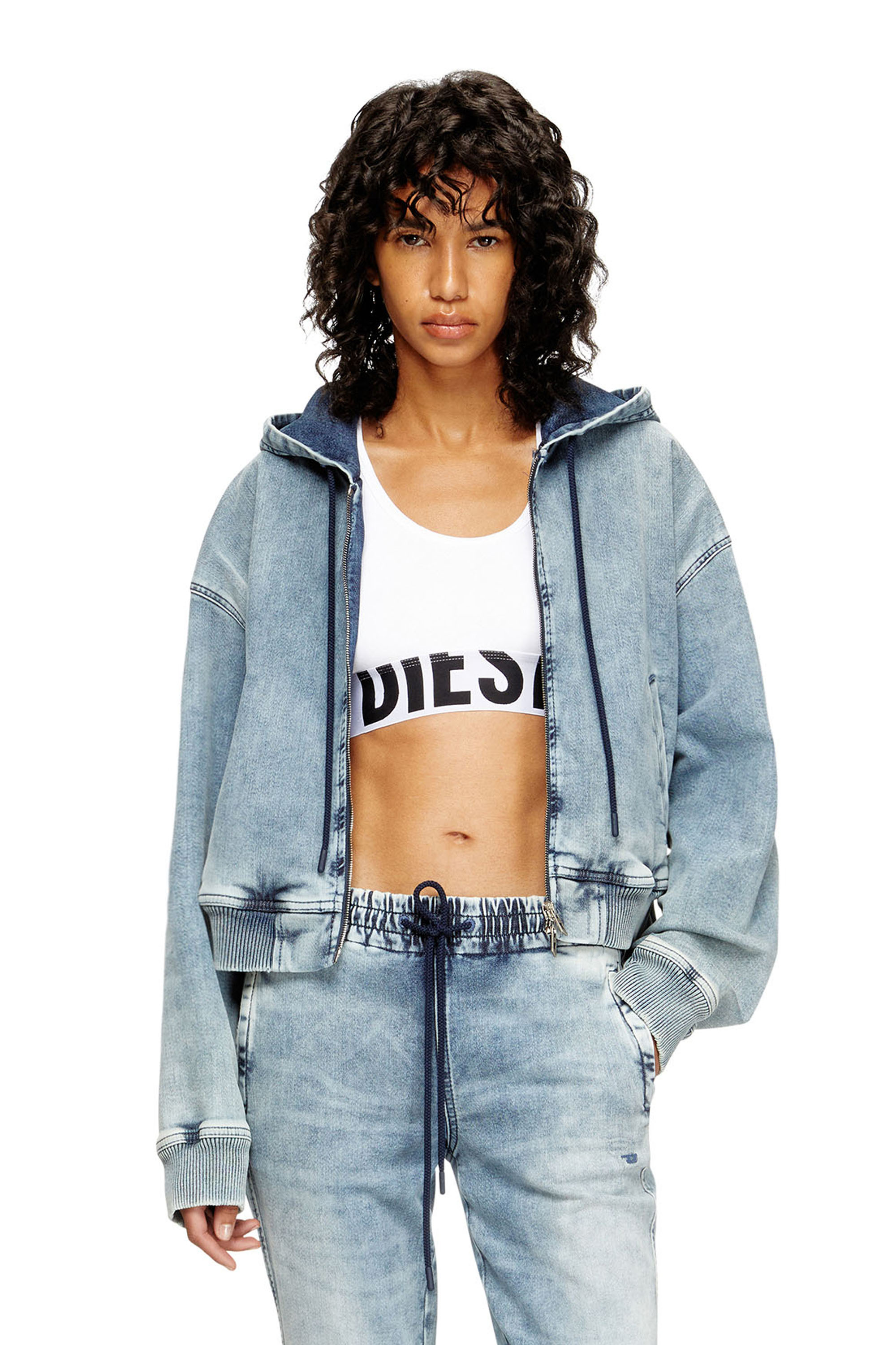 Diesel - UFSB-COTTON-RACE-BRALETTE-XL, Soutien-gorge de sport avec logo d&eacute;coup&eacute; Femme in Blanc - 5