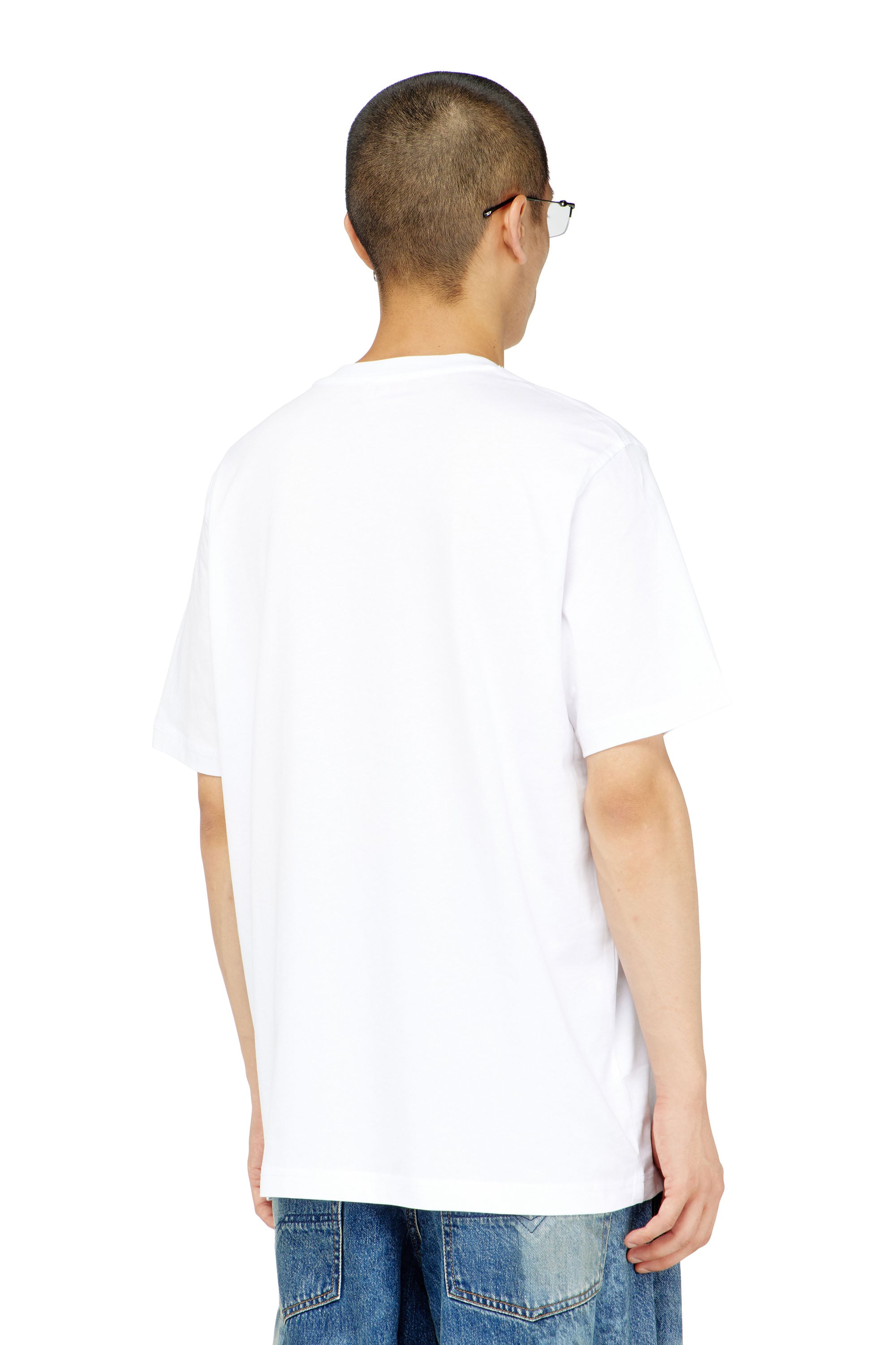 Diesel - T-ADJUST-Q7, T-shirt avec logo Diesel effet flou Homme in Blanc - 4