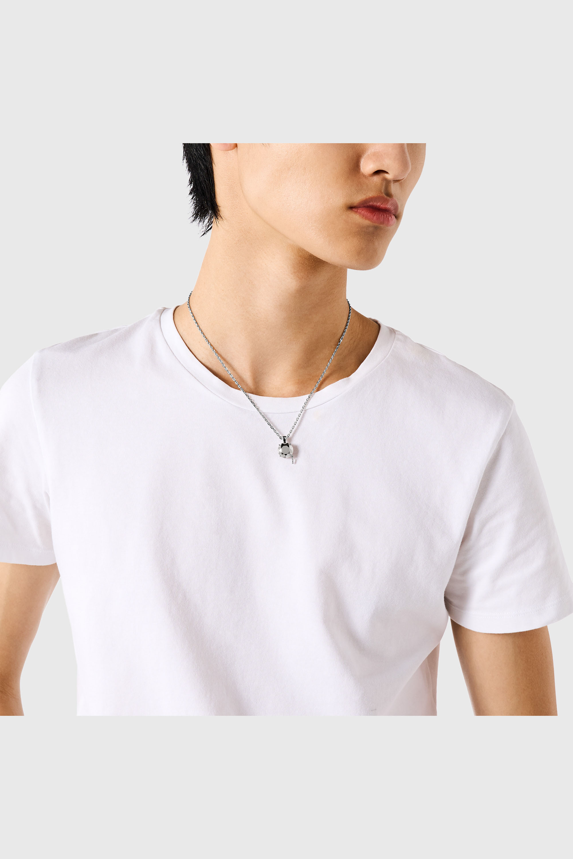 Diesel - DL1355040 STERLING SILVER JEWEL, Collier en argent sterling taille diamant Mixte in Gris argent&eacute; - 3