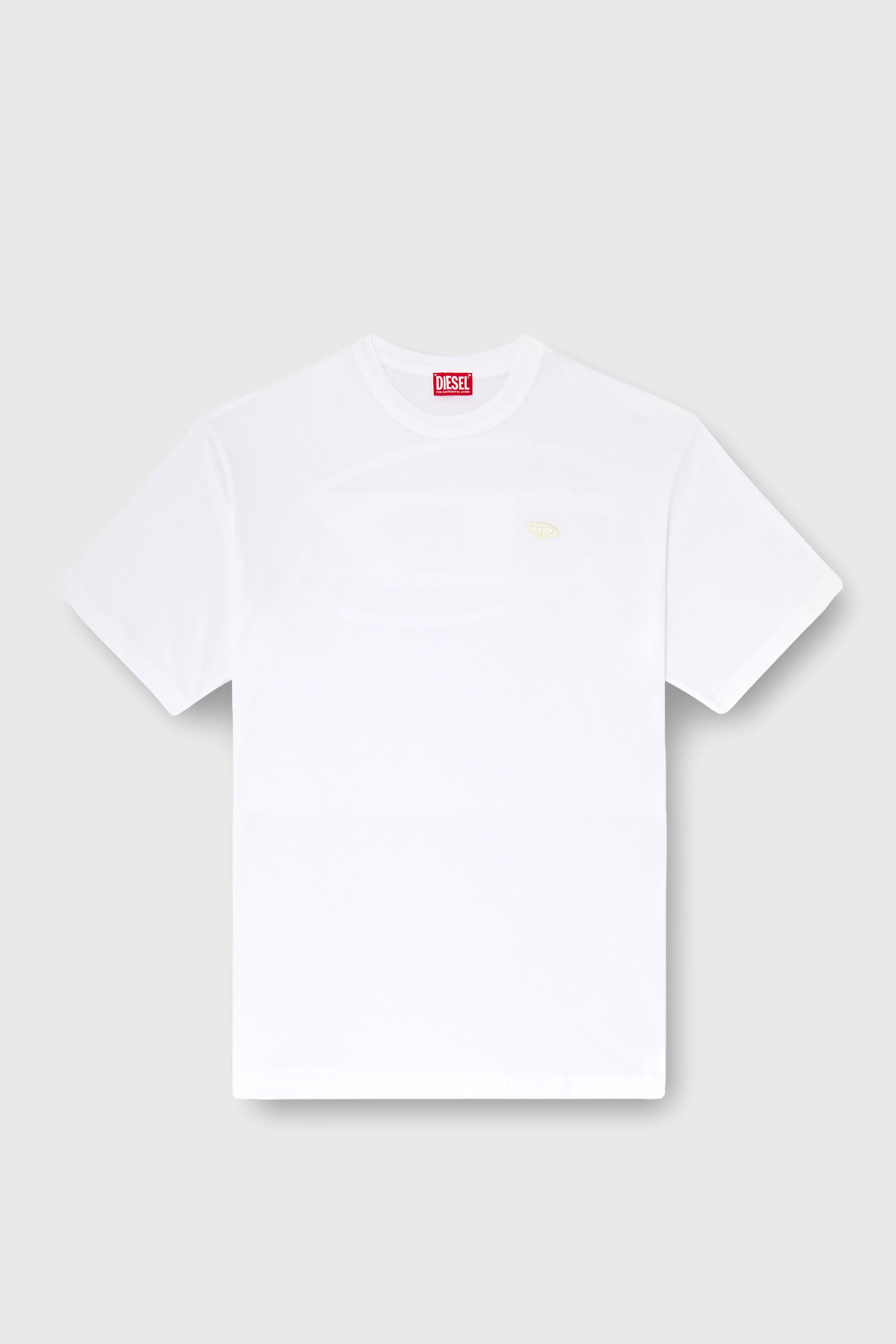 Diesel - T-WASH-MOON-T92, T-shirt en coton avec logo Oval D et graphisme Homme in Blanc - 2