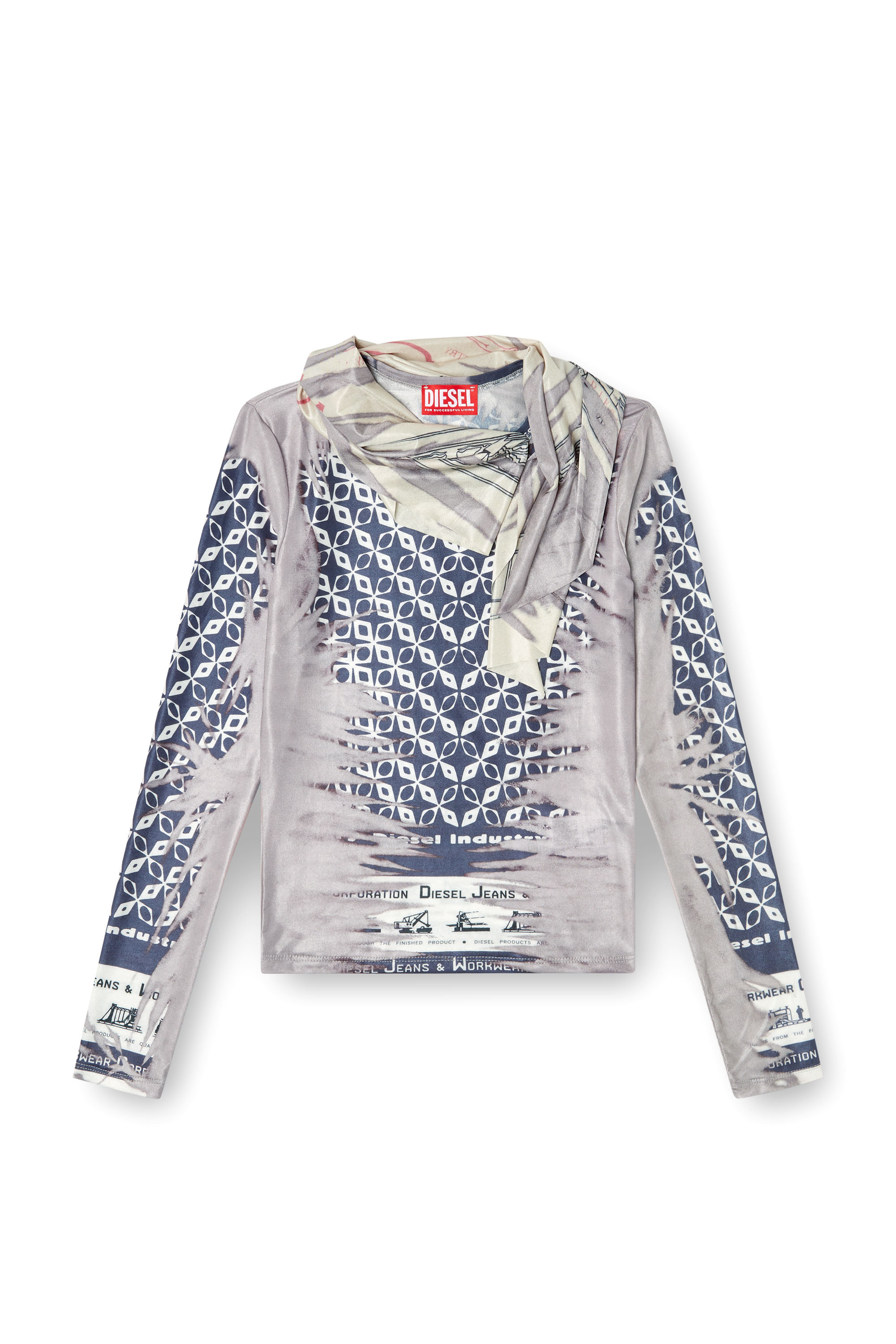 Diesel - T-ANDA, Top avec col noué style bandana Femme in Polychrome - 3