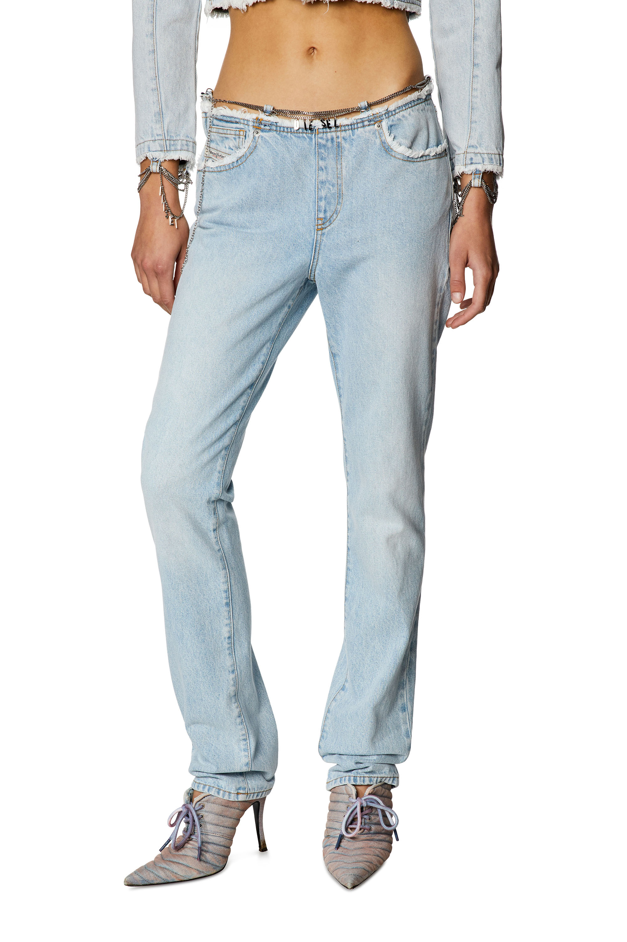 Diesel - Straight Jeans 2002 0NLAA, Bleu Clair - Image 1
