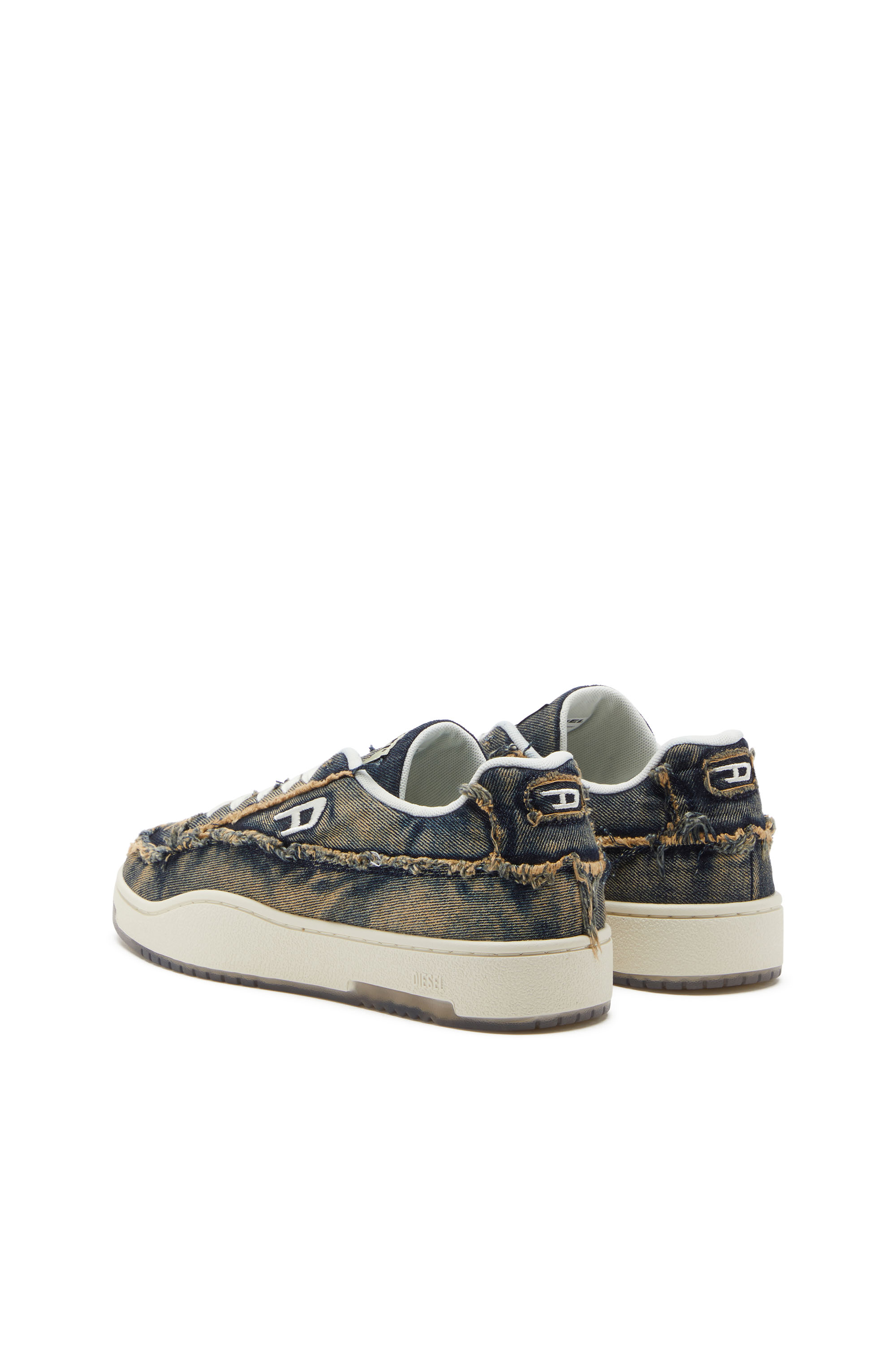 Diesel - S-TRACKER-D LOW, S-Tracker-D-Baskets en denim effiloché avec semelle transparente Homme in Bleu - 3
