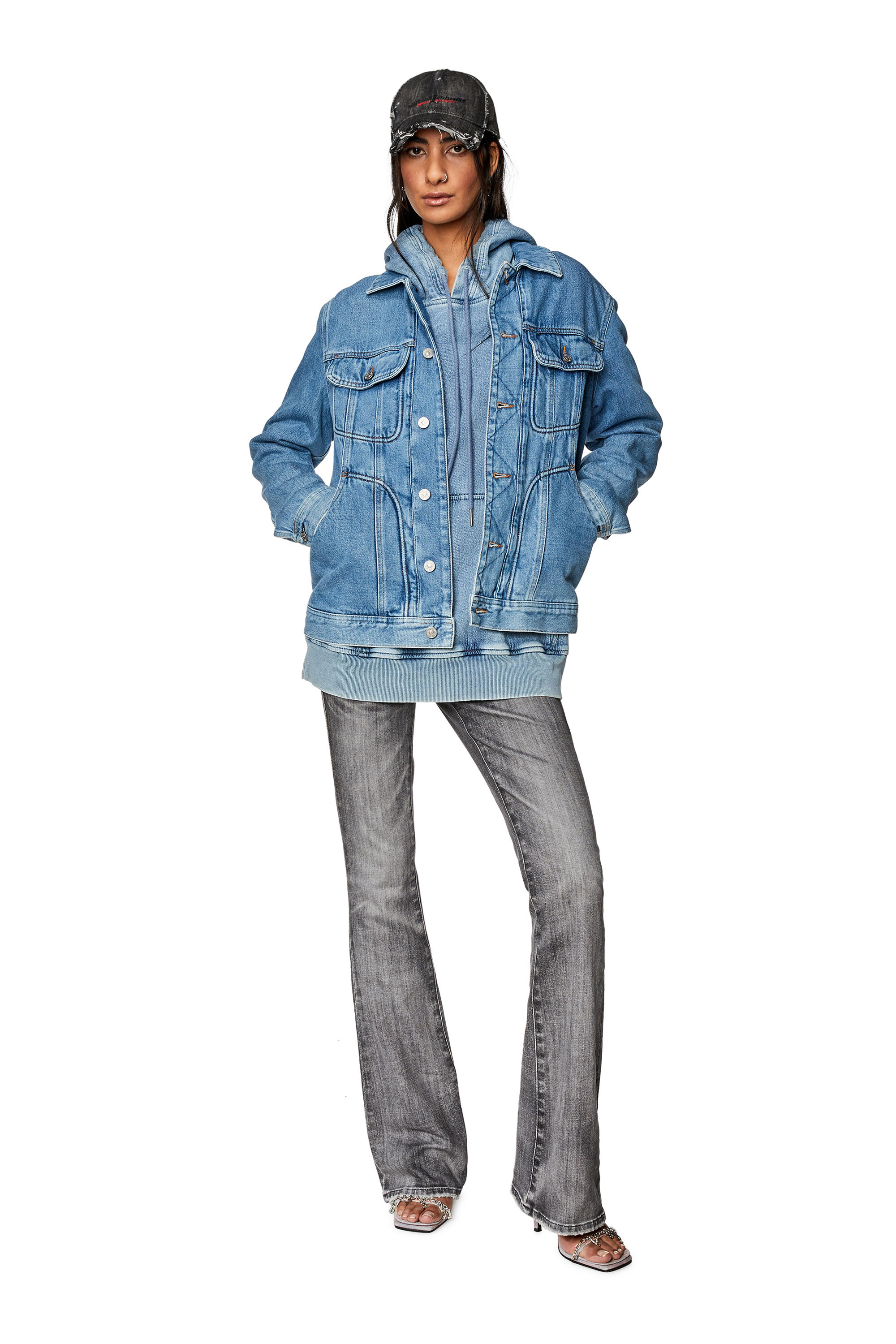 Diesel - Bootcut and Flare Jeans 1969 D-Ebbey 09G38, Noir/Gris foncé - Image 1