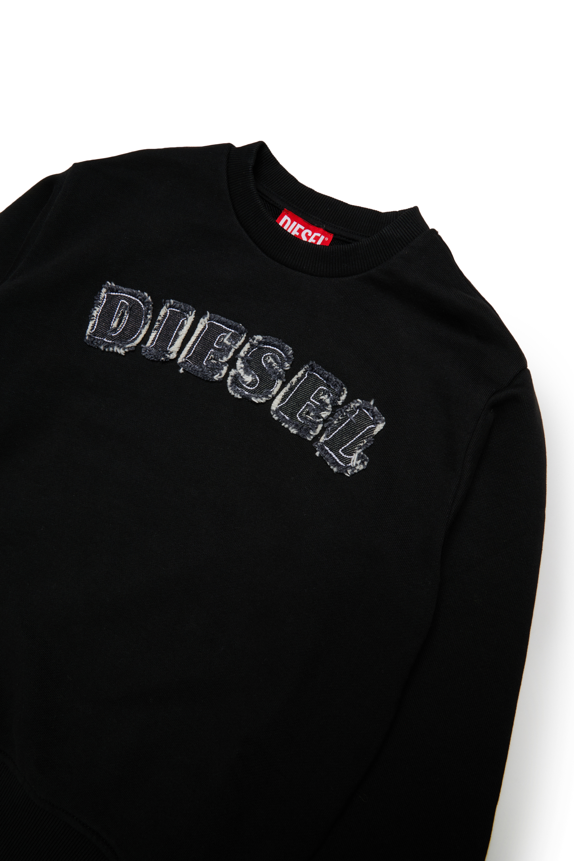 Diesel - SJEANS OVER, Sweatshirt avec lettres de logo effiloch&eacute;es Homme in Noir - 3
