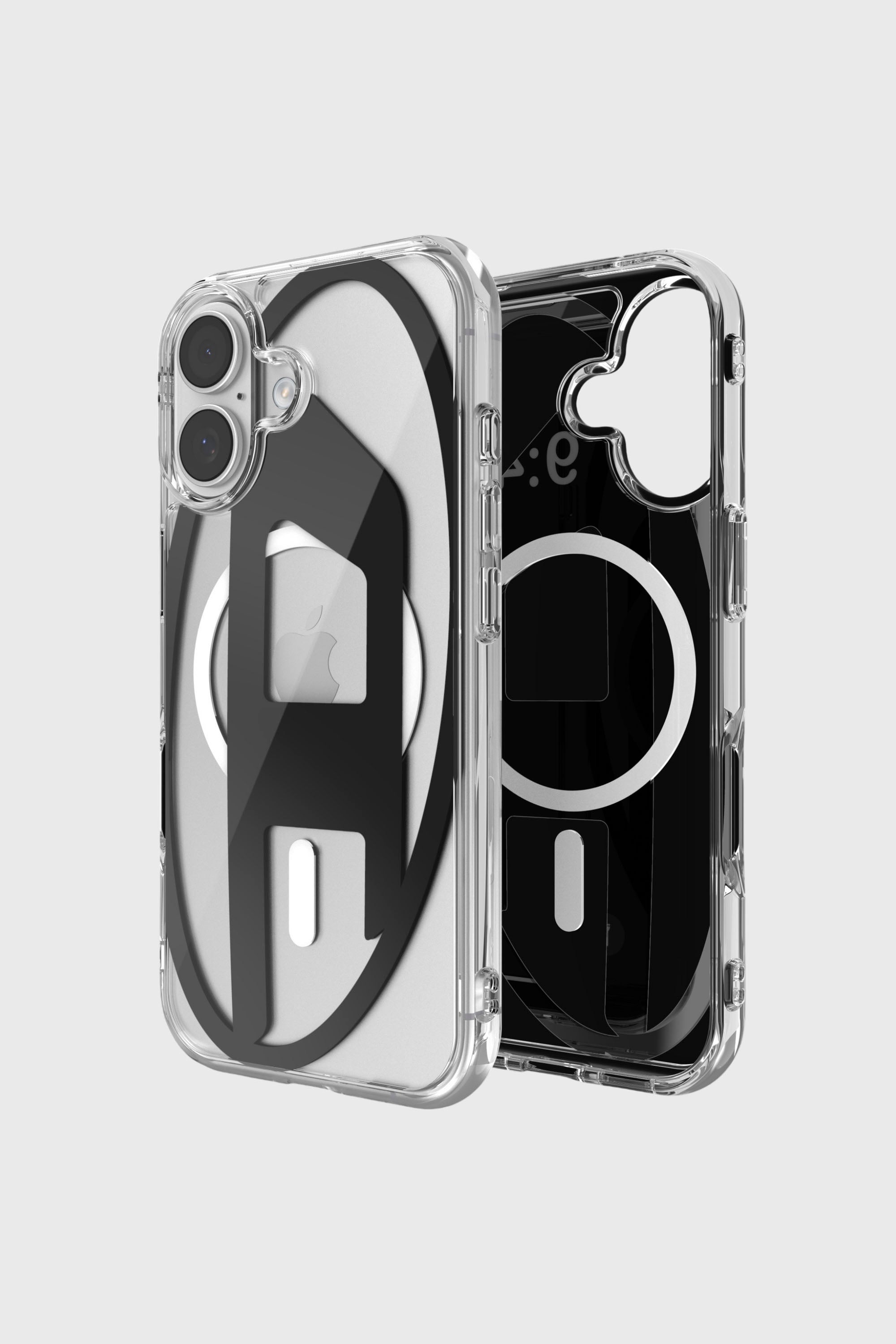 Diesel - 60415 AOP CASE, &Eacute;tui m&eacute;tallique Oval D avec Magsafe pour iPhone 17 Mixte in Noir - 1