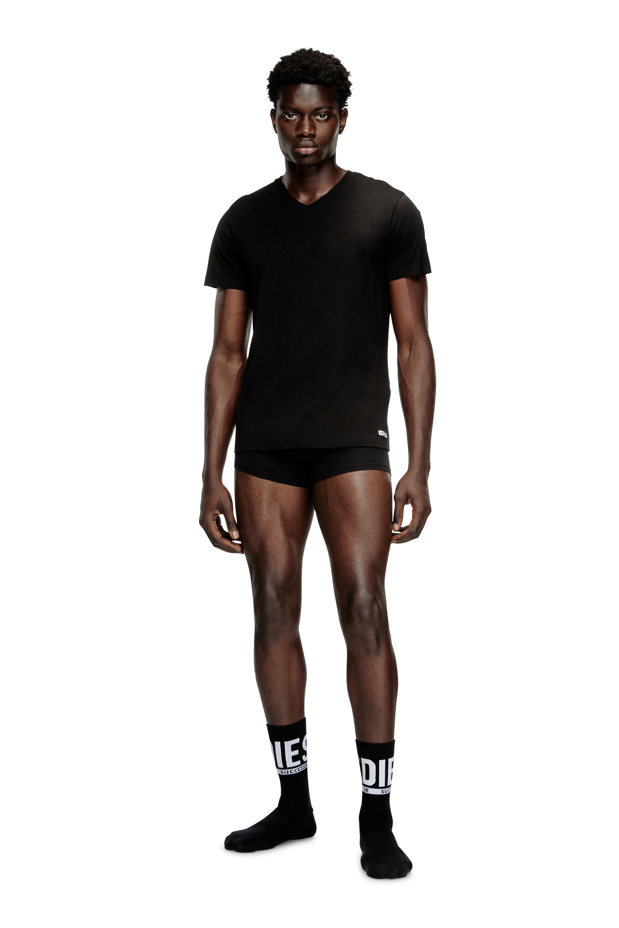 Diesel - MICHAEL-D-BOX-3PACK, Lot de trois T-shirts avec col en V Homme in Noir - 3