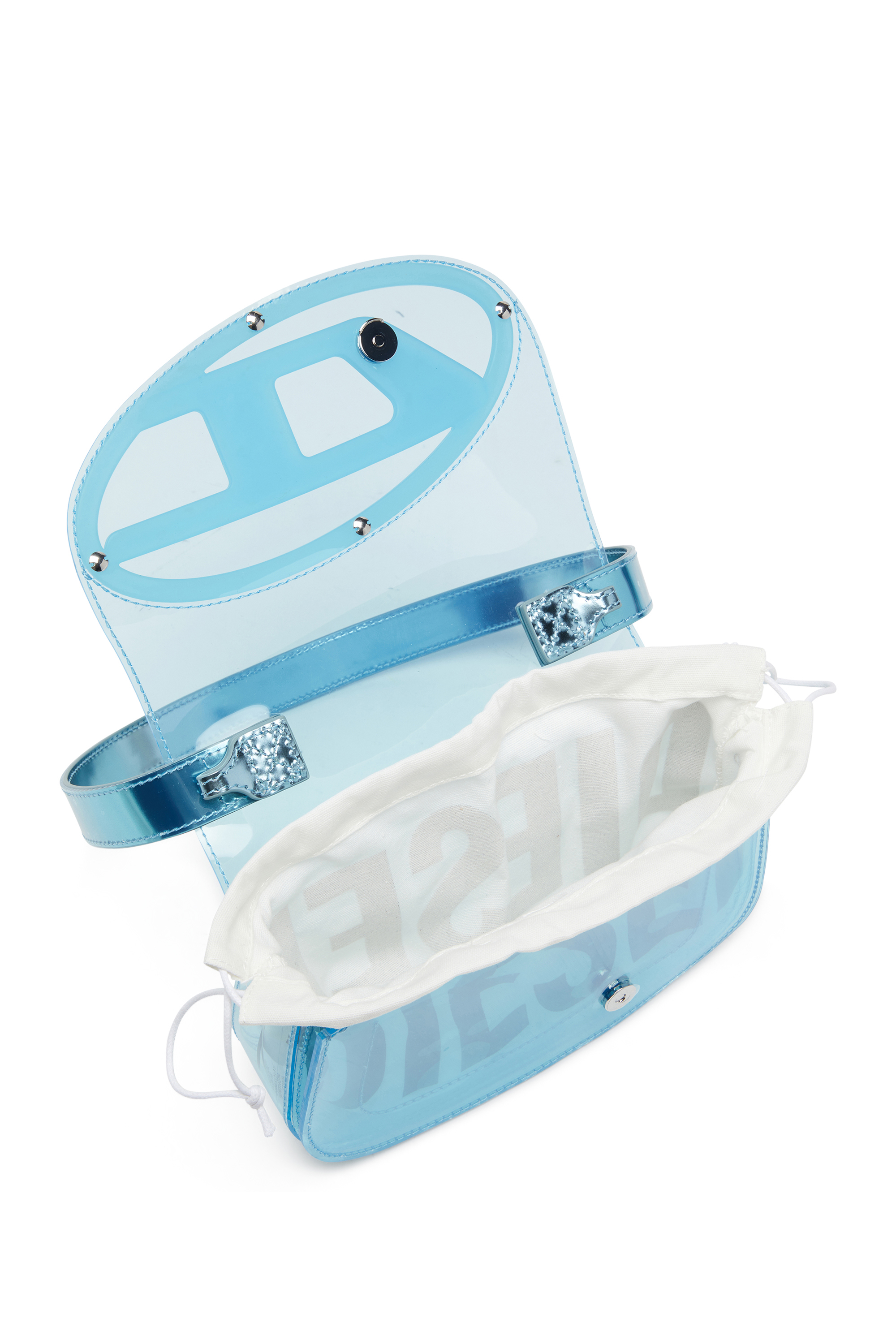 Diesel - 1DR, 1DR-Sac iconique à bandoulière en TPU transparent Femme in Bleu - 3