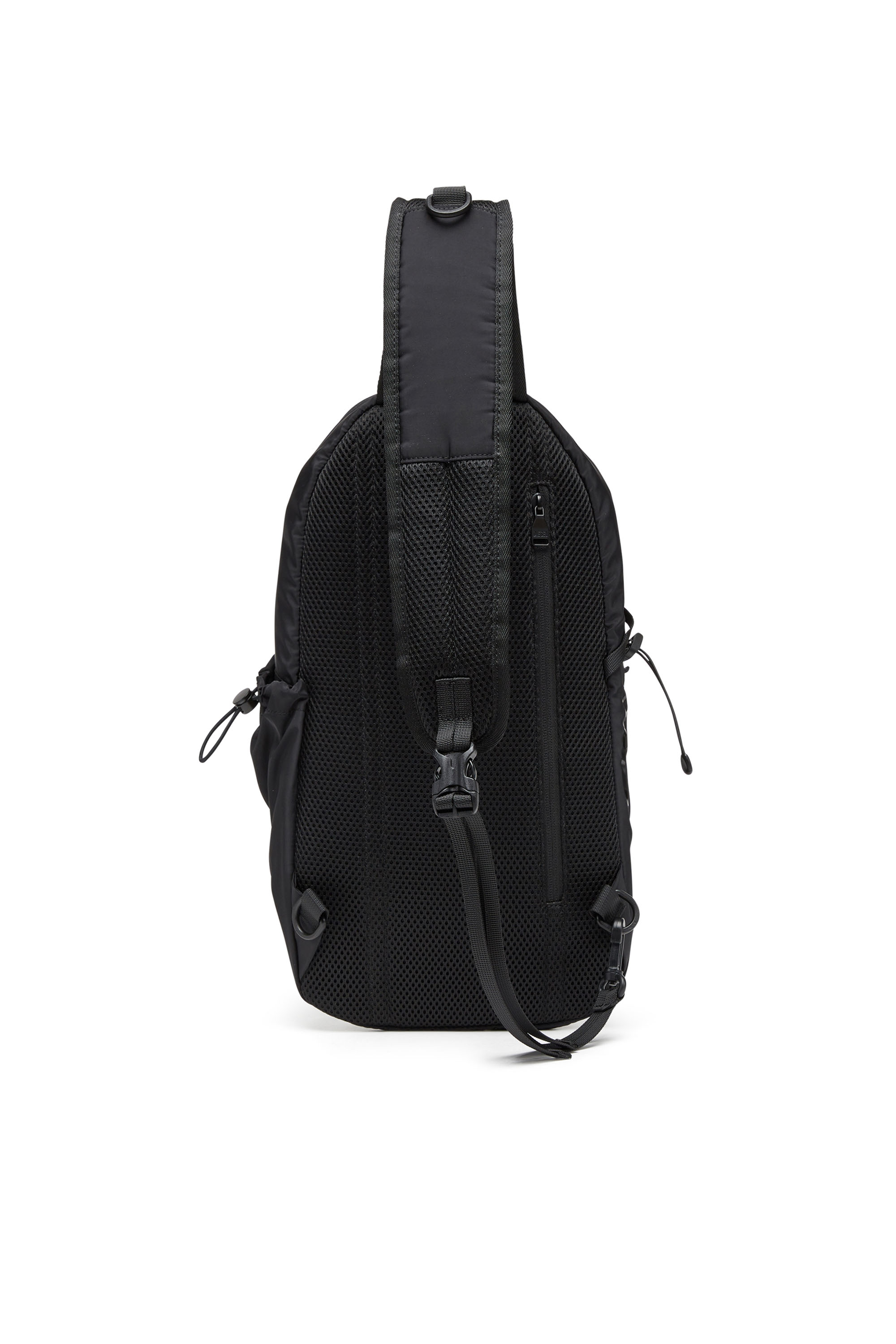 Diesel - DRAPE SLING BAG, Drape-Sac &agrave; dos en nylon avec logo ton sur ton Homme in Noir - 3