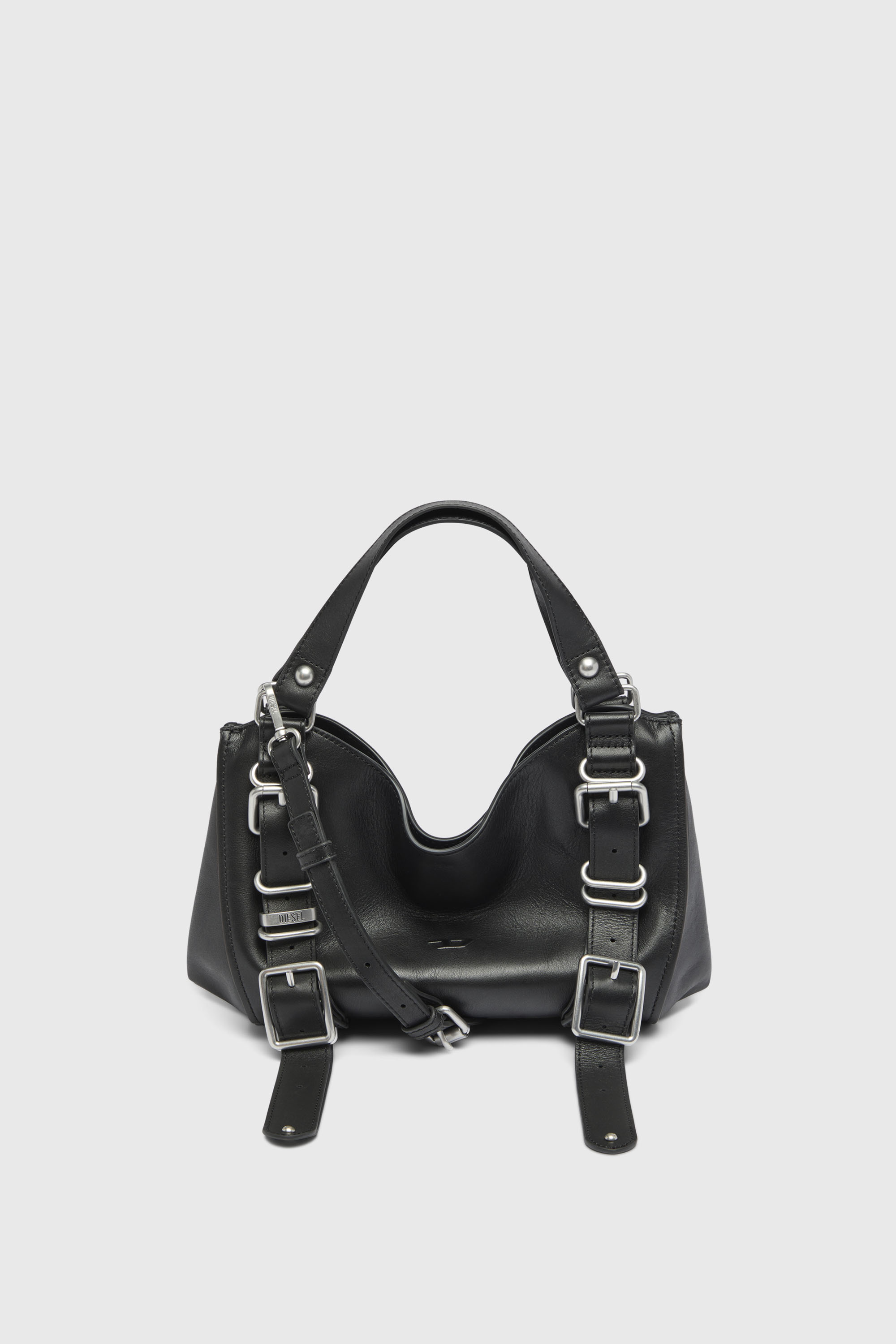 Diesel - D-ONE TOPHANDLE S, D-One-Sac small &agrave; poign&eacute;e sup&eacute;rieure en cuir trait&eacute; Femme in Noir - 2