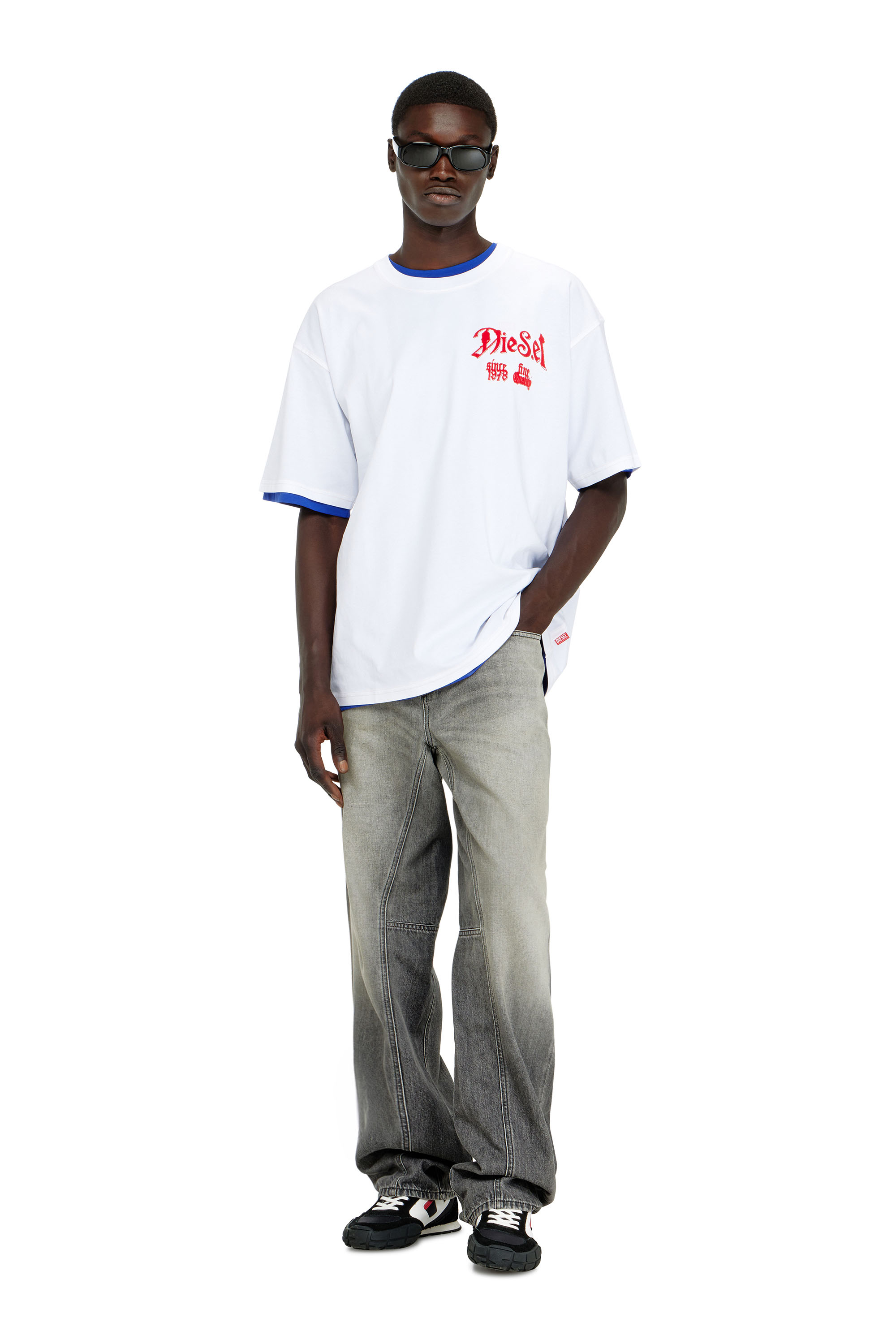 Diesel - T-BOXT-AA2, T-shirt en coton avec motif floqu&eacute; Homme in ToBeDefined - 2