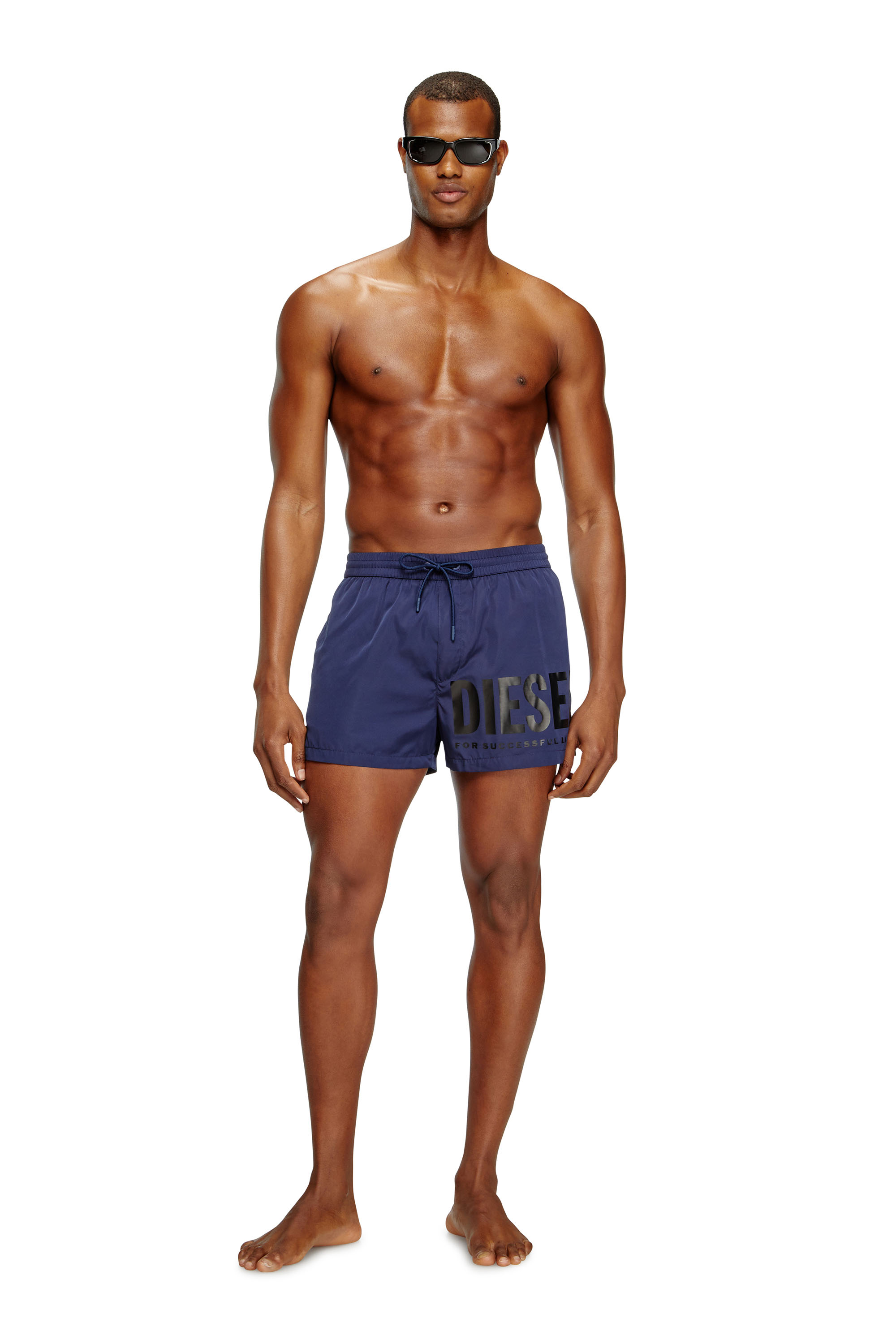 Diesel - MARIO-34-D-CORE, Short de bain avec logo imprimé Homme in Bleu - 2