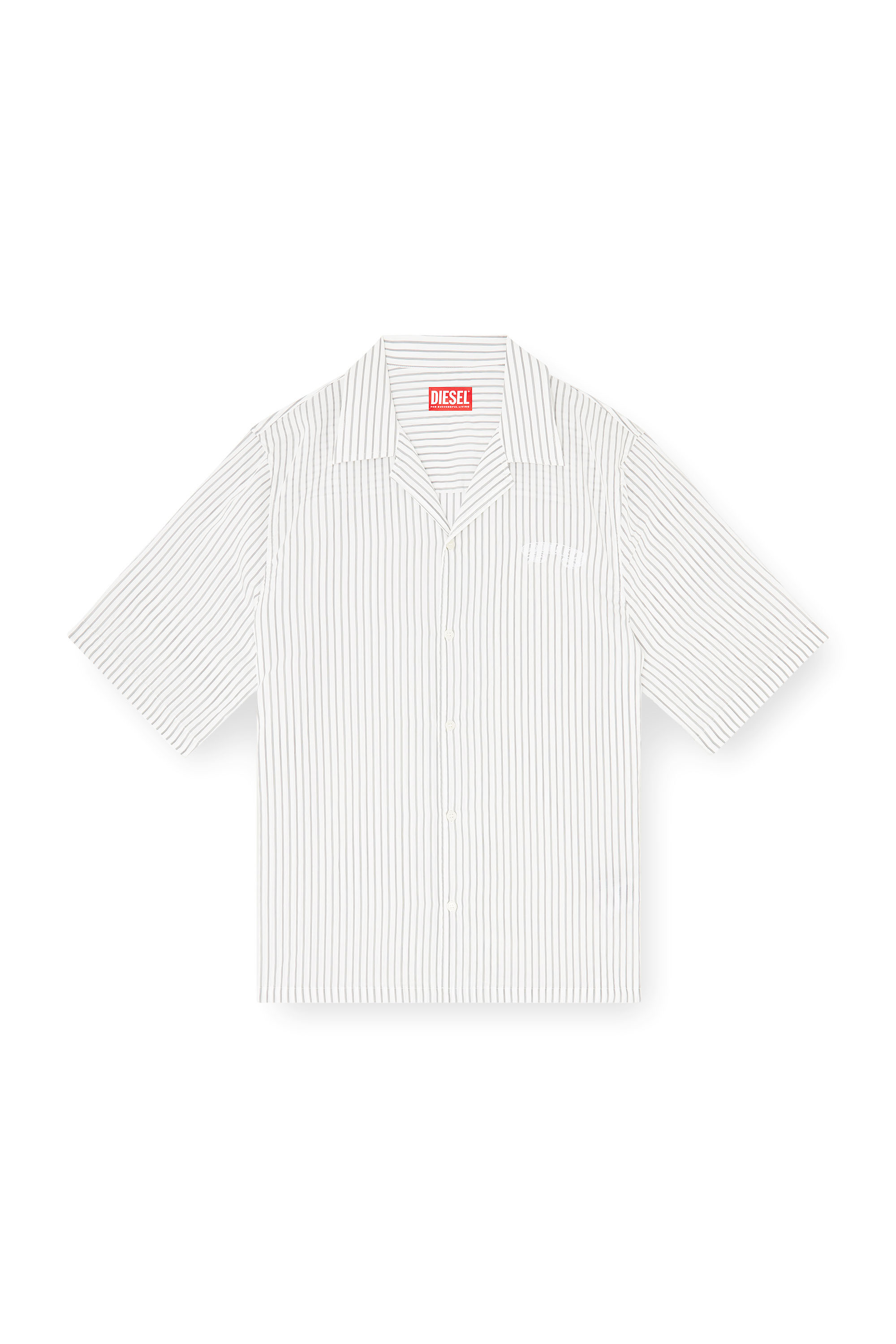 Diesel - S-MAC-EFBV, Chemise &agrave; manches courtes en modal &agrave; rayures fines Homme in Polychrome - 2