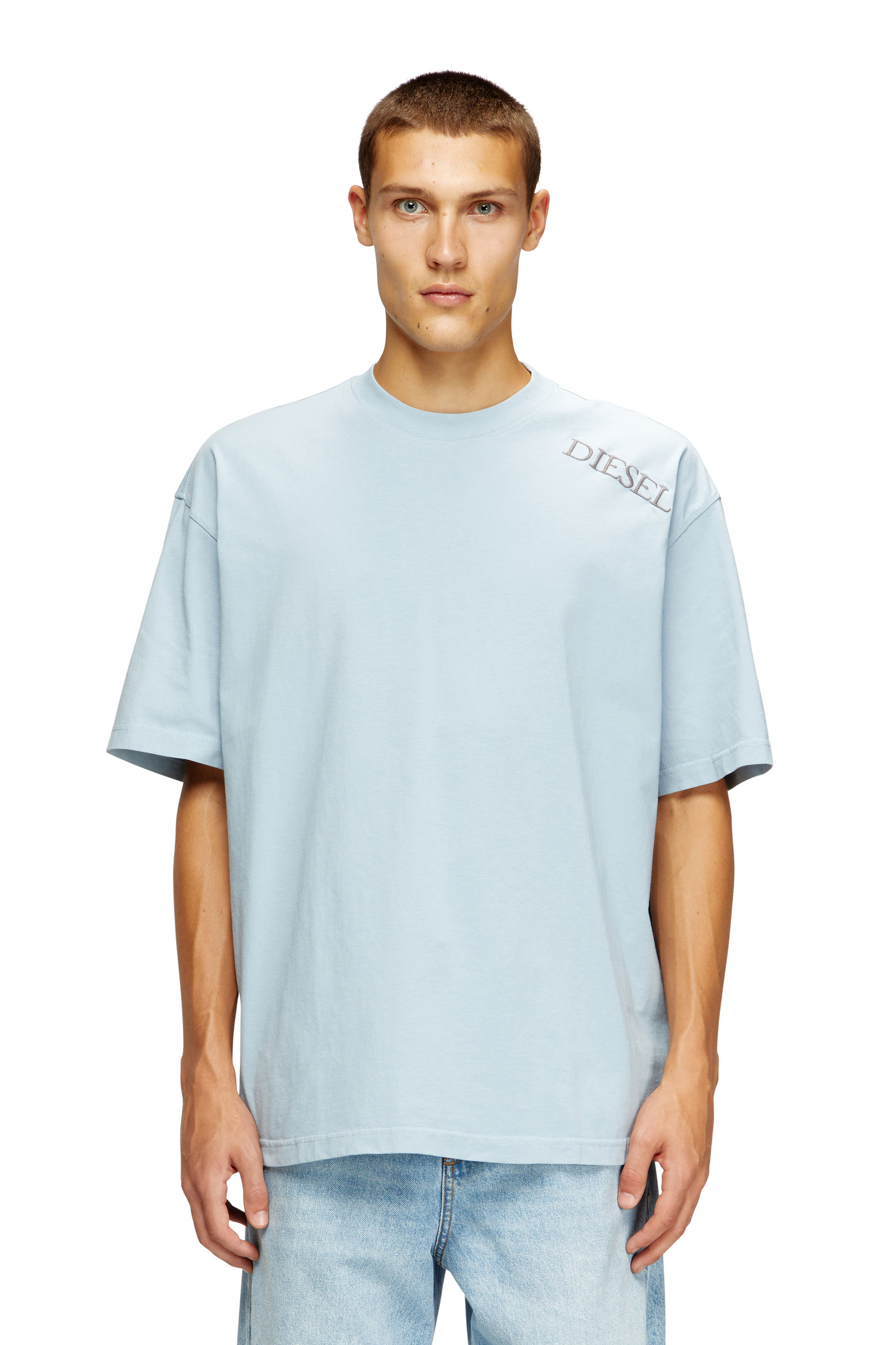 Diesel - T-BOGGY-T5, T-shirt à coupe ample avec imprimé graphique et logo Homme in Bleu - 3