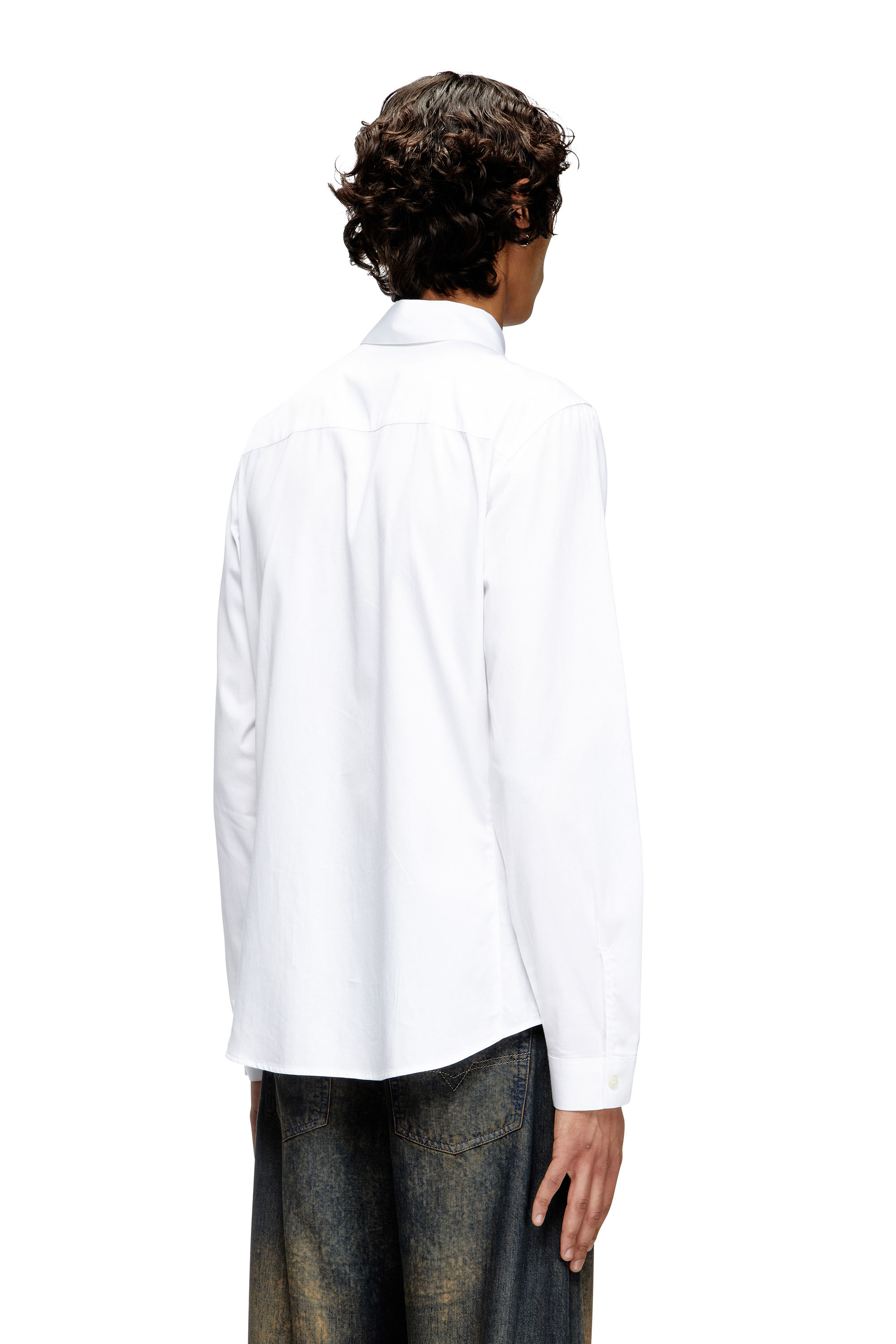 Diesel - S-FITTY-QFAV, Chemise avec broderie Oval D Homme in Blanc - 4