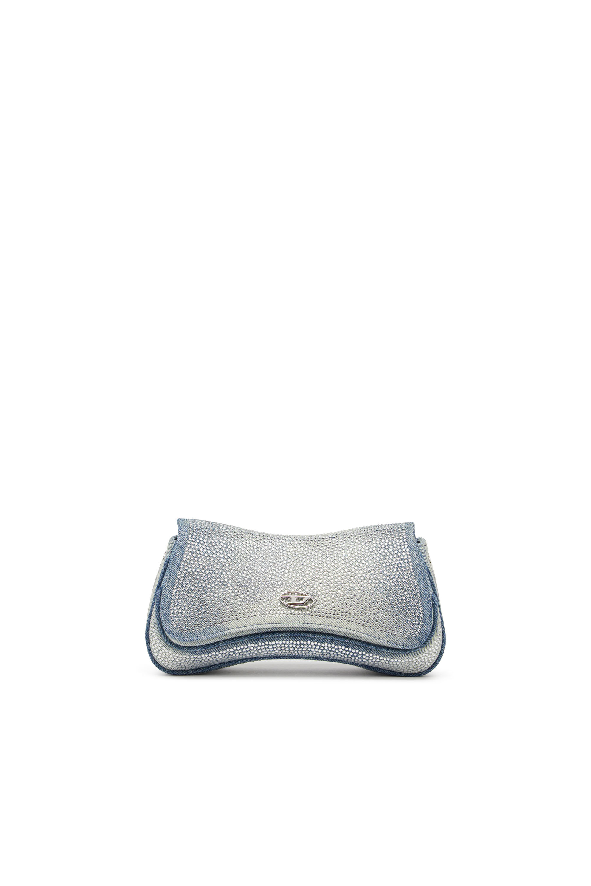 Diesel - PLAY CLUTCH, Play-Pochette Crystal en denim solarisé Femme in Bleu - 1