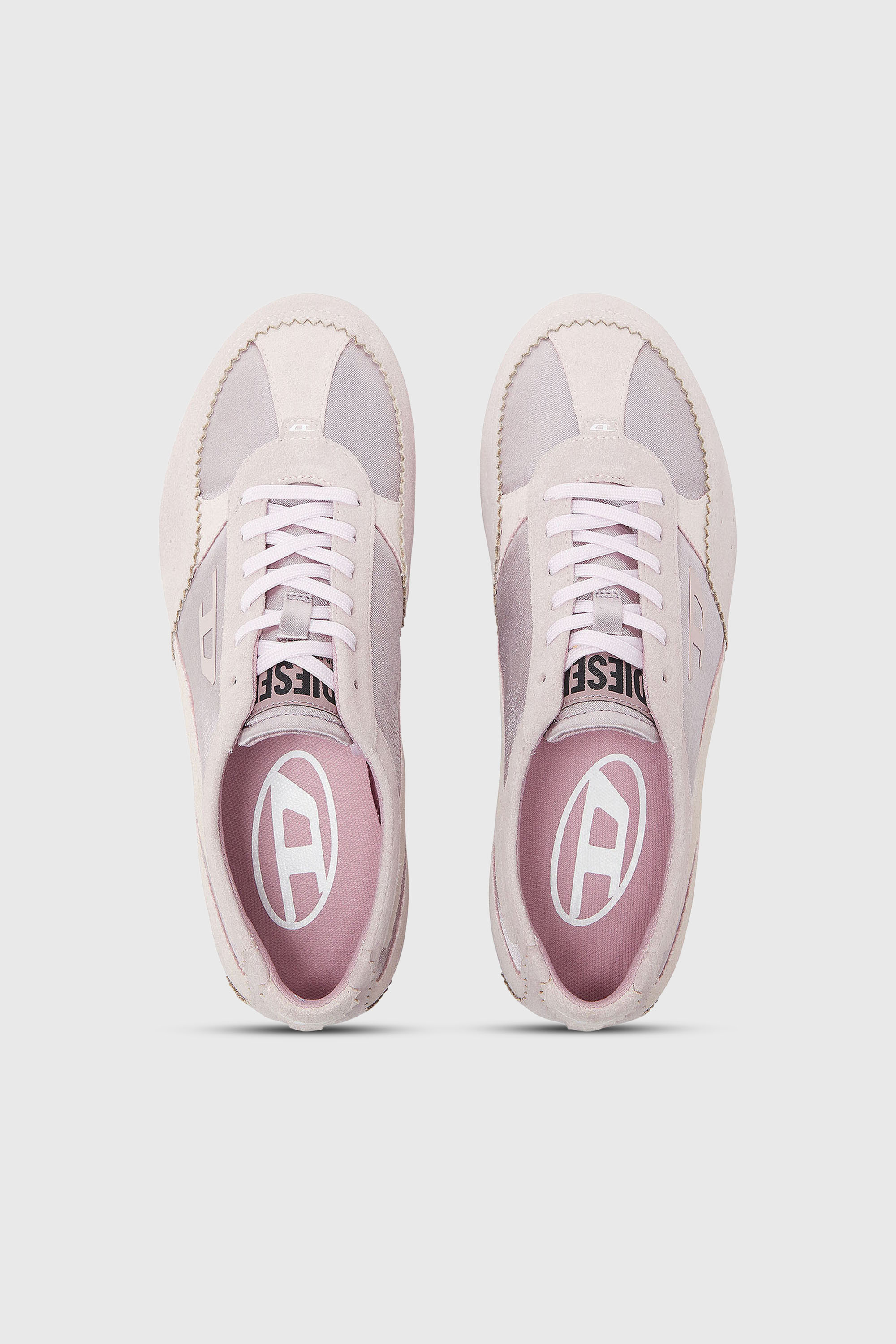 Diesel - D-MILE LOW II W, D-Mile-Baskets avec empi&egrave;cements en su&egrave;de Femme in Rose - 4