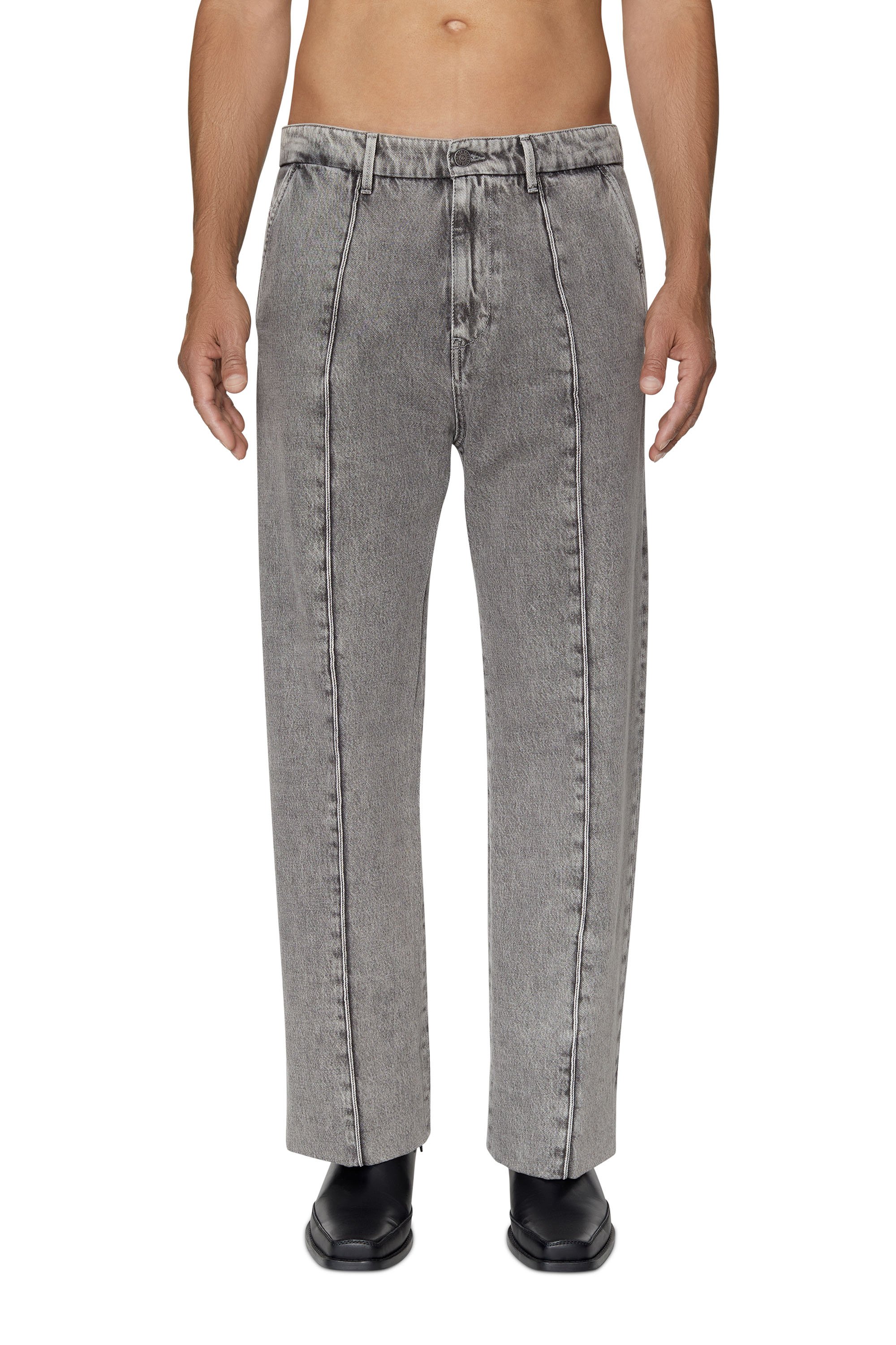 Diesel - D-Chino-Work 0IEAA Straight Jeans, Gris Clair - Image 3