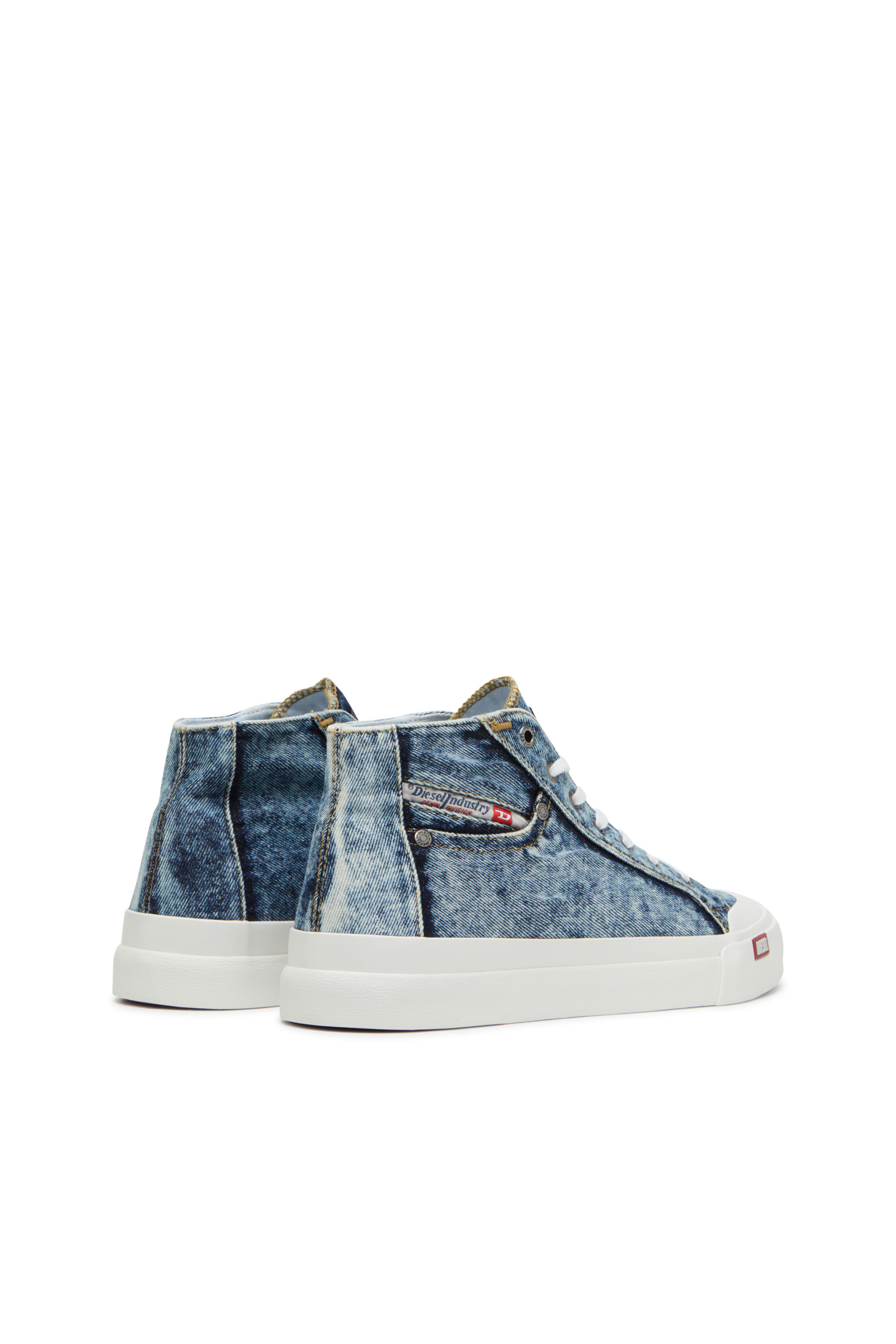 Diesel - S-ATHOS NMD MID, S-Athos-Sneakers montantes en denim avec détail de poche Homme in Bleu - 3