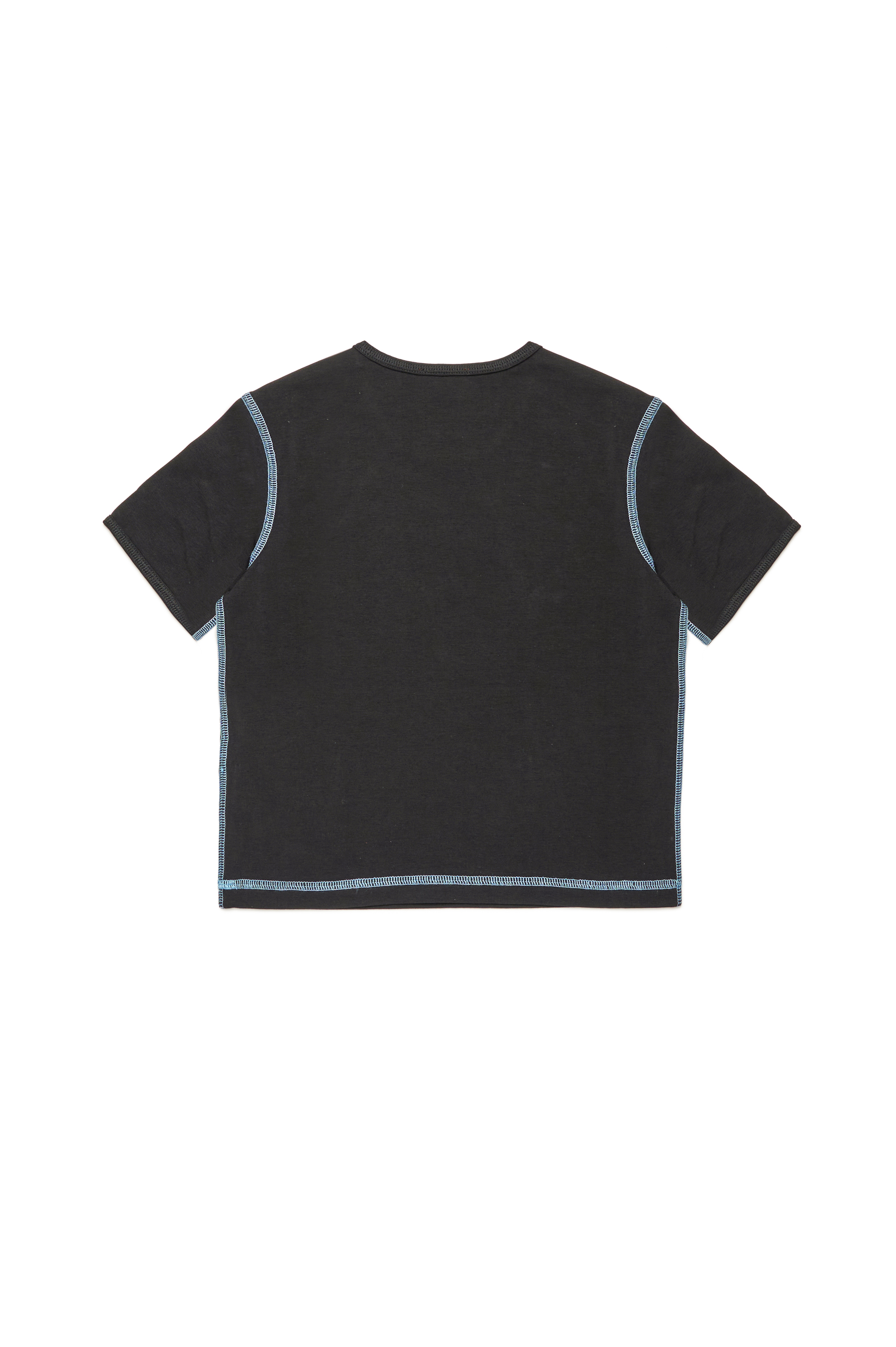 Diesel - TUNCUTIELONGL3, Femme T-shirt avec logo imprimé et cristal in Noir - Image 2